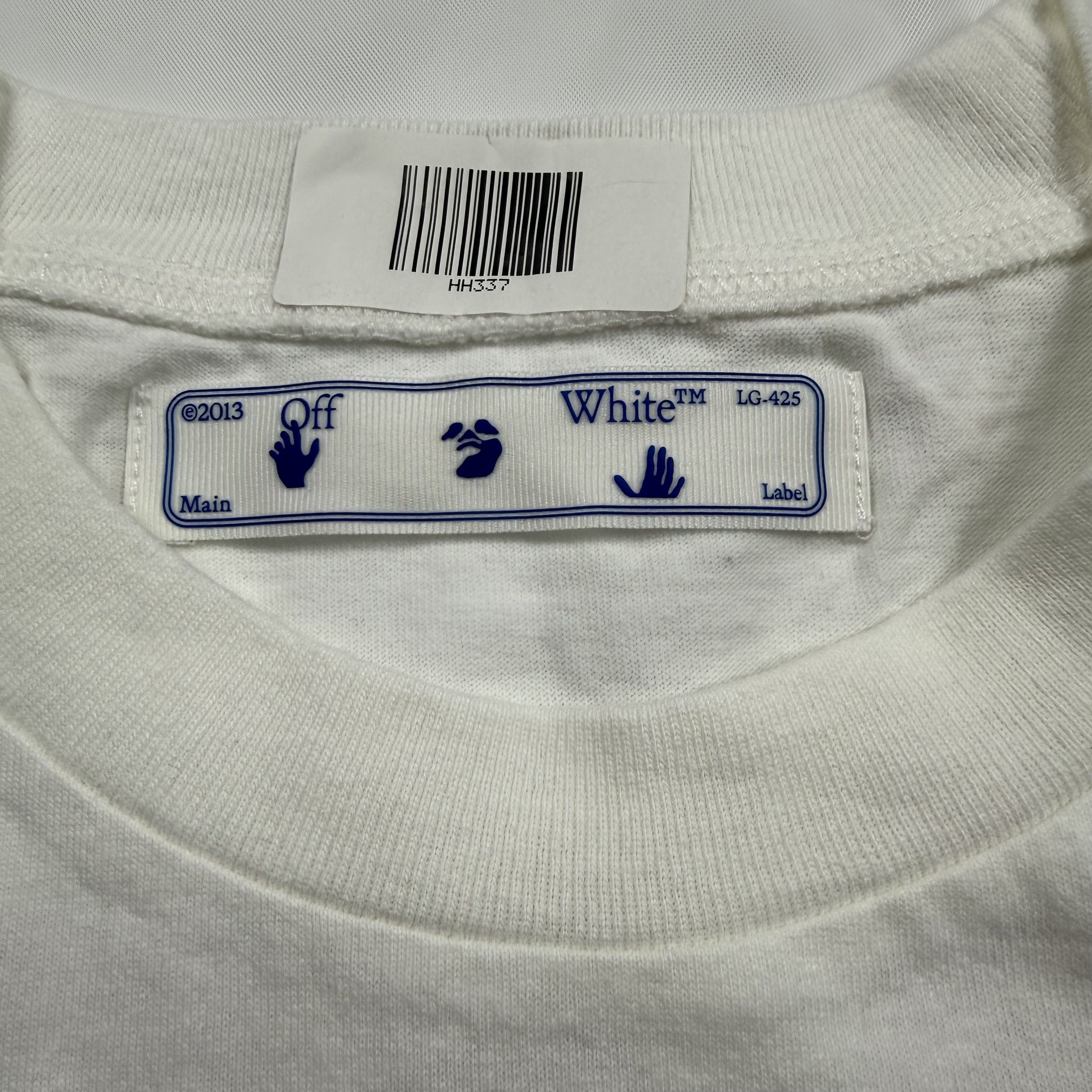 Off-White Off-White Virgil Abloh Pivot Embroidered Face White T-Shirt Size US M / EU 48-50 / 2 - 4 Thumbnail