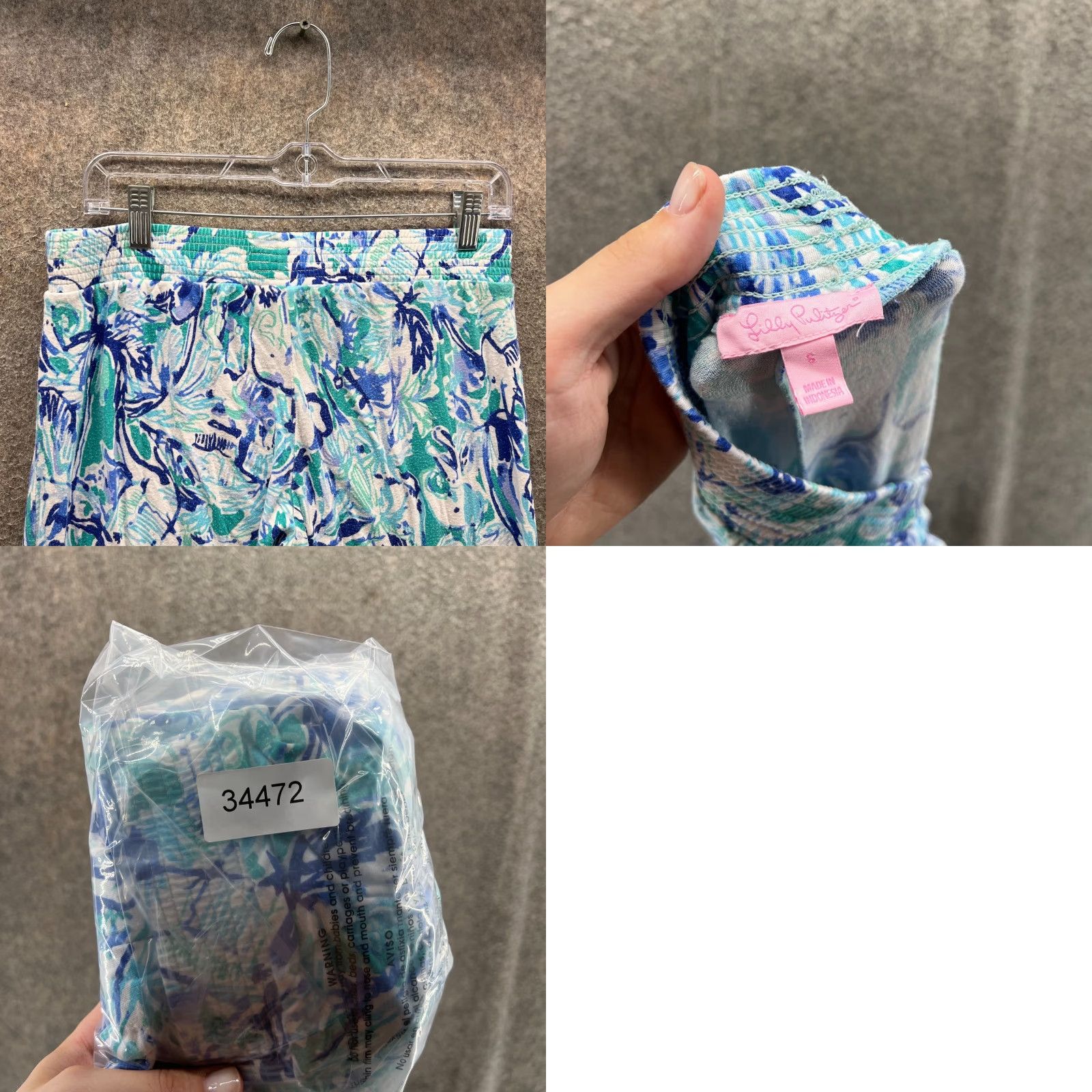 Lilly Pulitzer Lilly Pulitzer Pants Womens Small Blue Abstract White Tropical Floral Wide Leg Shorts? Size 28" / US 6 / IT 42 - 8 Thumbnail