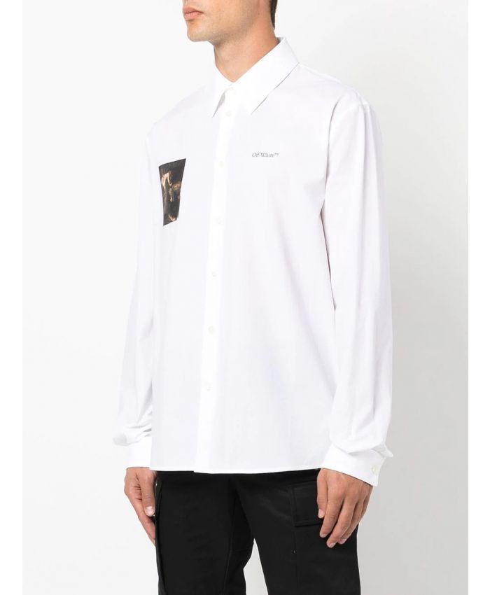 Off-White o1gr1nt1124 Caravag Lute Classic Shirt in White Size US XS / EU 42 / 0 - 3 Thumbnail