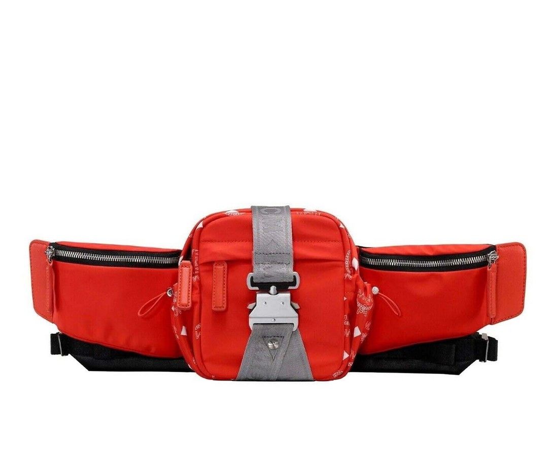 Men's Orange Flame Nylon Jemison Crossbody 2 in 1 Bag