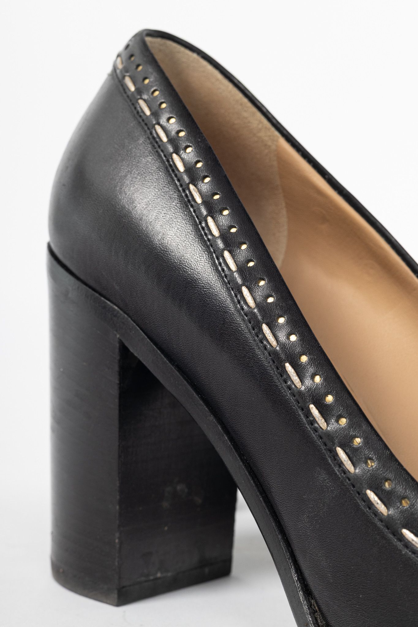 Salvatore Ferragamo Salvatore Ferragamo Fele Gancino Stitched Block-Heel Pumps Size US 10 / IT 40 - 9 Thumbnail