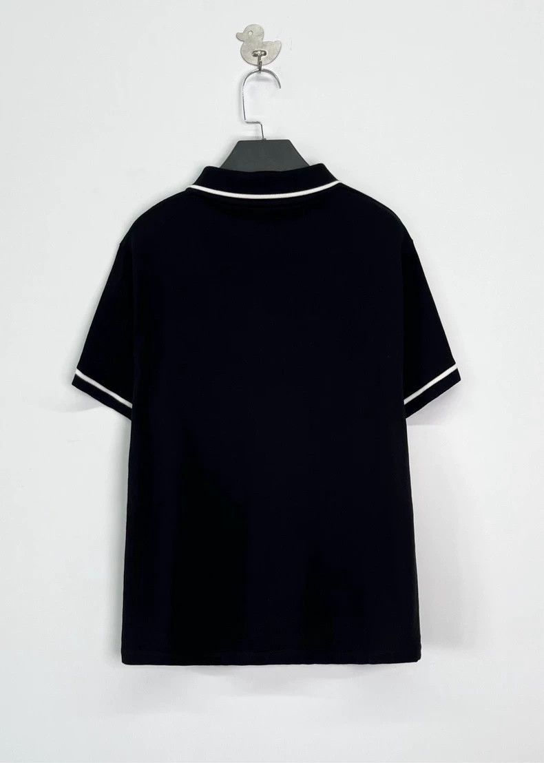 Celine Celine Black Embroidered Short Sleeve Polo Shirt Size US XL / EU 56 / 4 - 2 Thumbnail