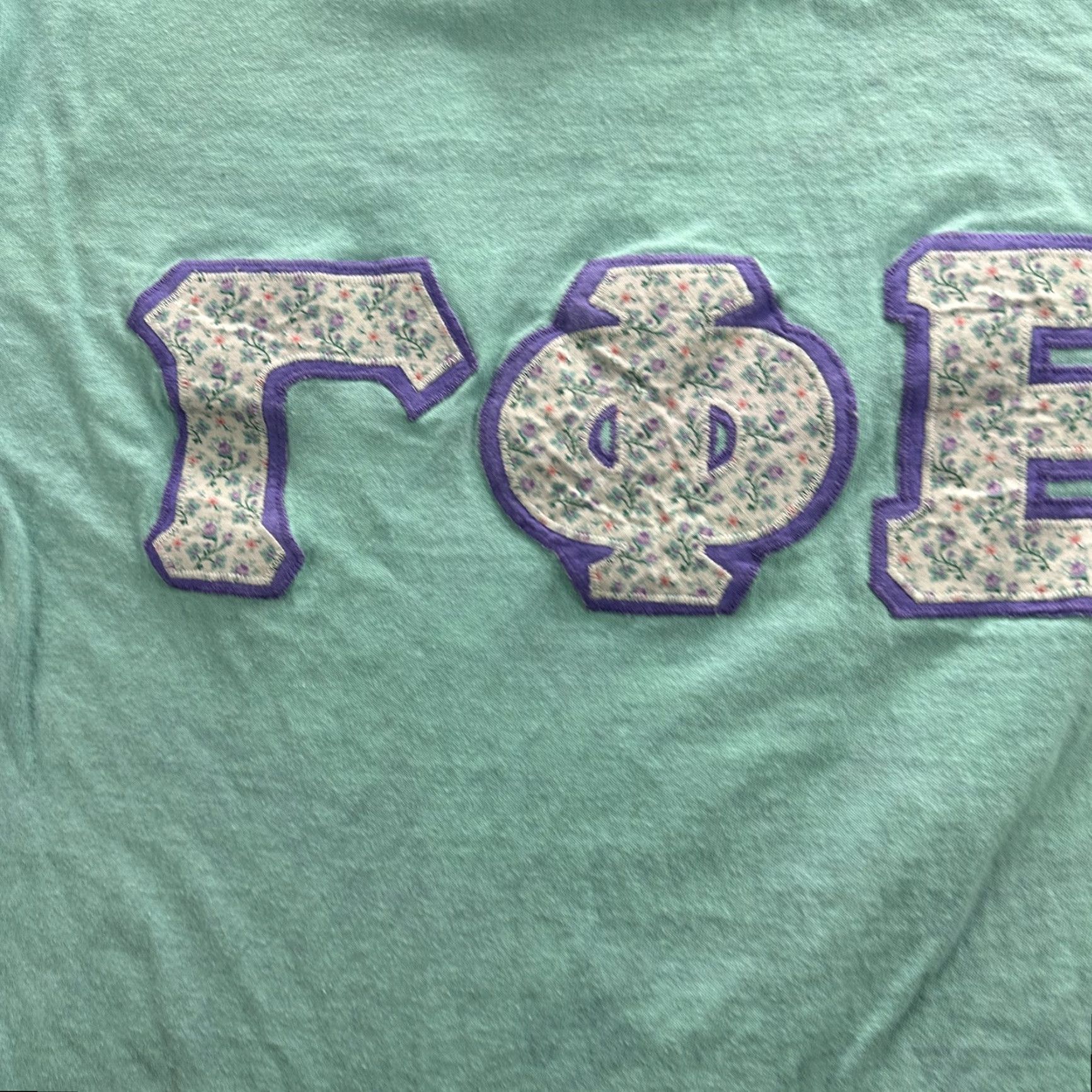 Jerzees VINTAGE Jerzees T-Shirt Mens XL Green College Greek Letters Floral 90s USA Size US XL / EU 56 / 4 - 6 Thumbnail