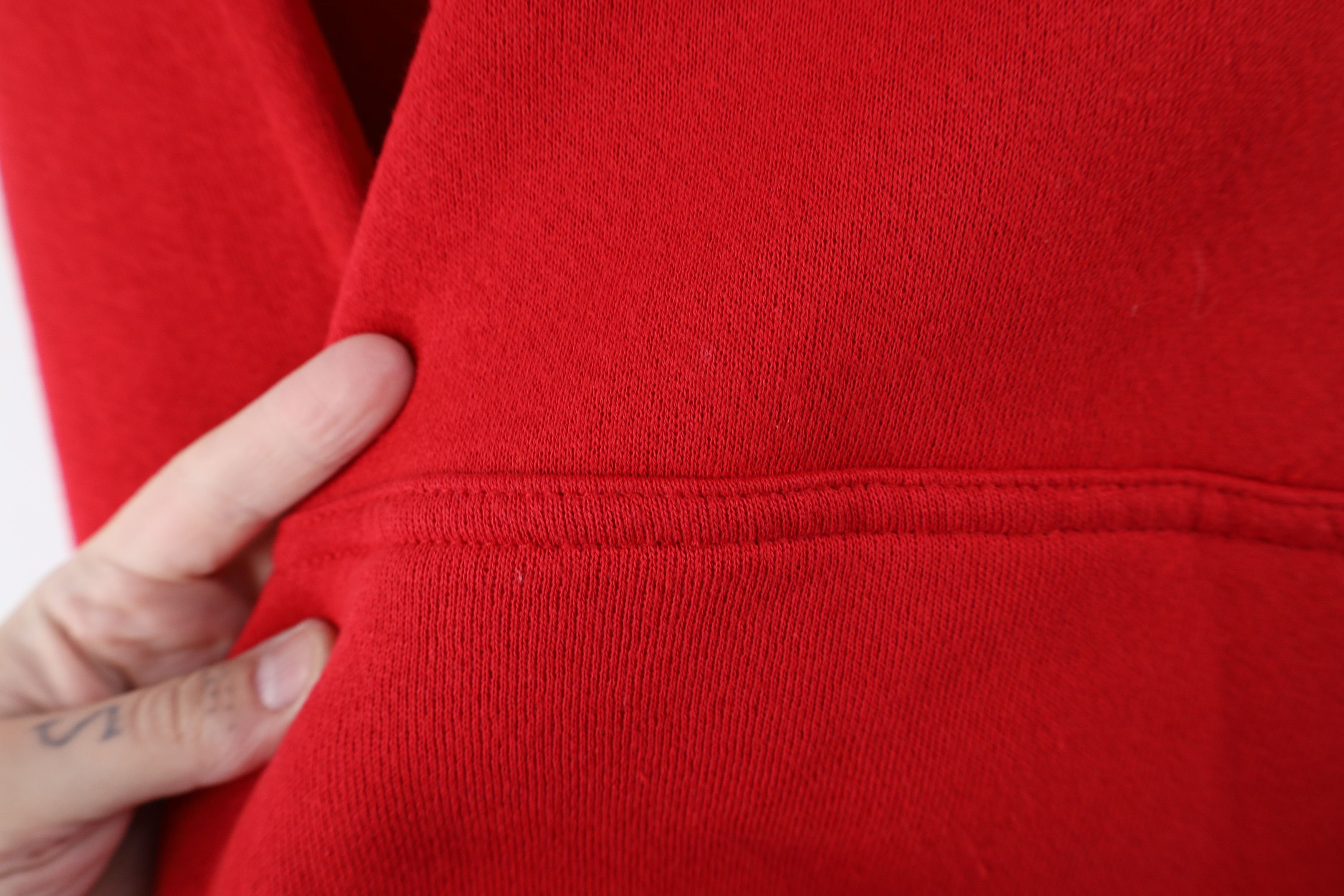 Vintage Vintage 90s Streetwear Heavyweight Hoodie Sweatshirt Red USA Size US XXL / EU 58 / 5 - 5 Thumbnail