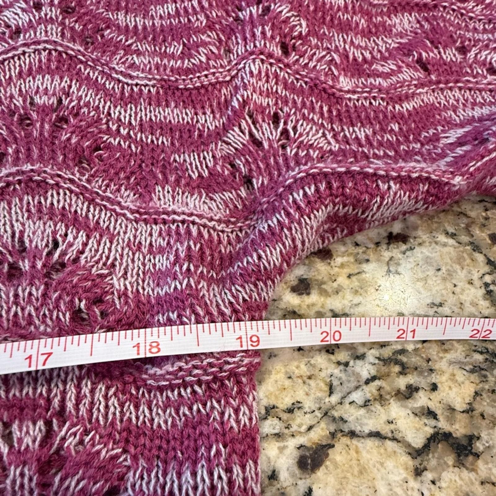Other Jessica Simpson soft knit sweater pink white crop sleeve LG Size L / US 10 / IT 46 - 8 Thumbnail