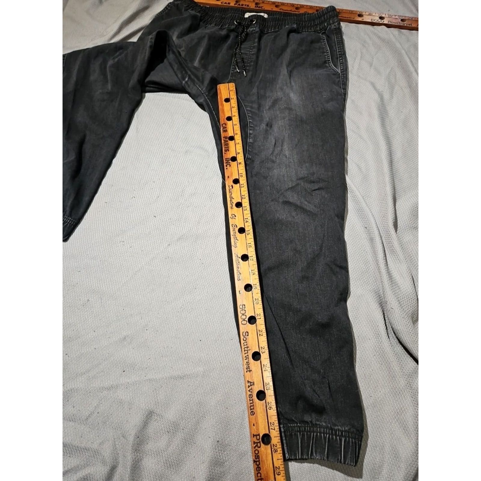Vintage VINTAGE Retrofit Pants Mens Black XL Faded Grunge Tapered Drawstring Casual Pocket Size 40" / US 18 - 6 Thumbnail