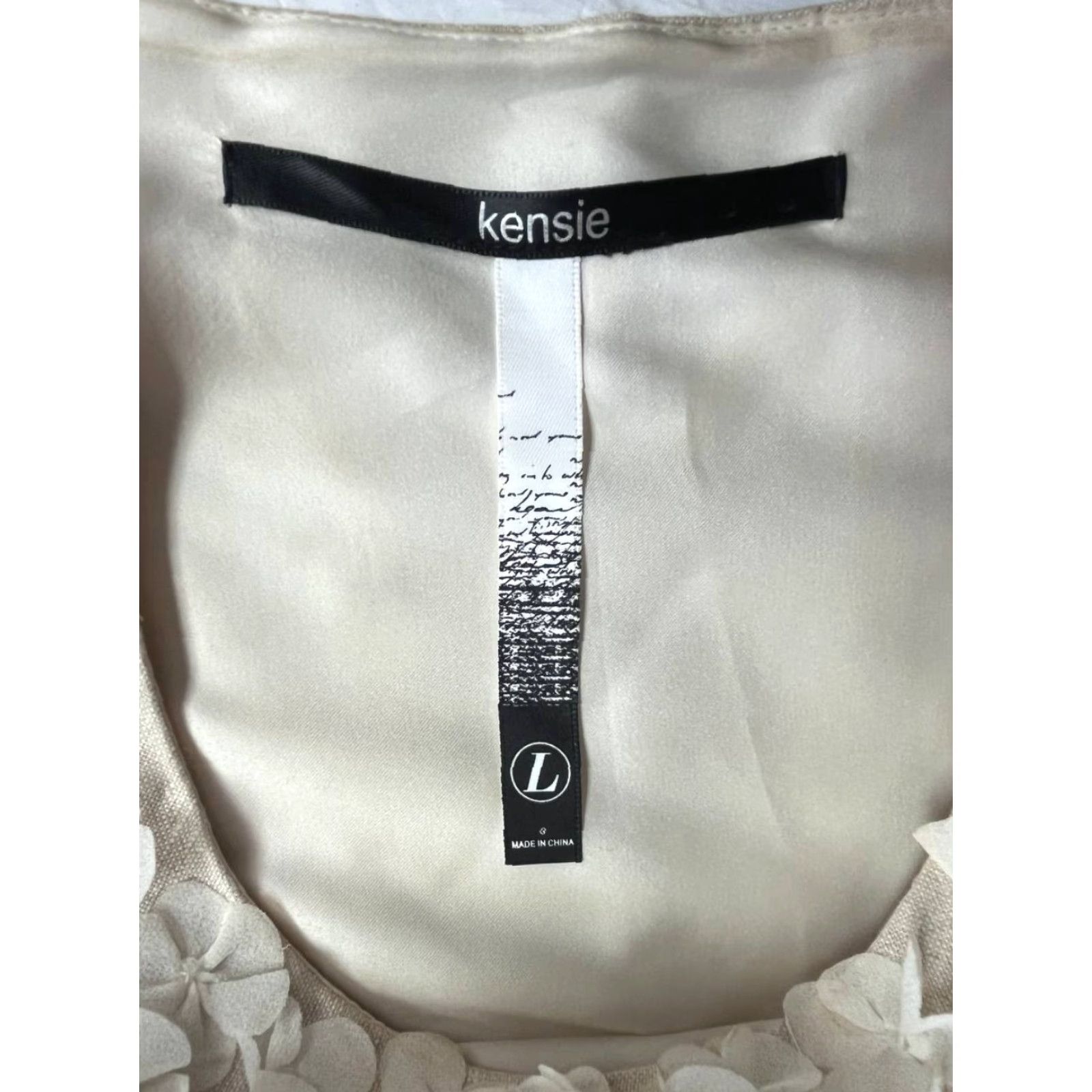 Vintage Kensie Lady Vintage Style 100% Linen Sleeveless Lace Collar Dress L Beige Knee Length A-Line Dress Paris Formal Women Size L / US 10 / IT 46 - 5 Thumbnail