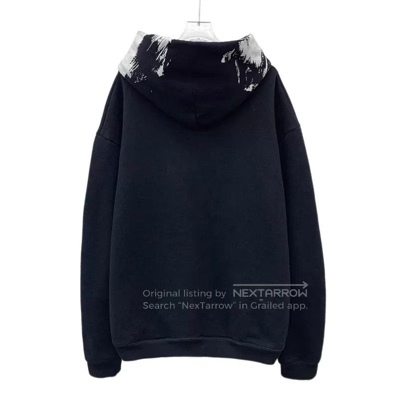 Maison Margiela Maison Margiela Black ink letter print cotton hooded long- Size L / US 10 / IT 46 - 2 Thumbnail