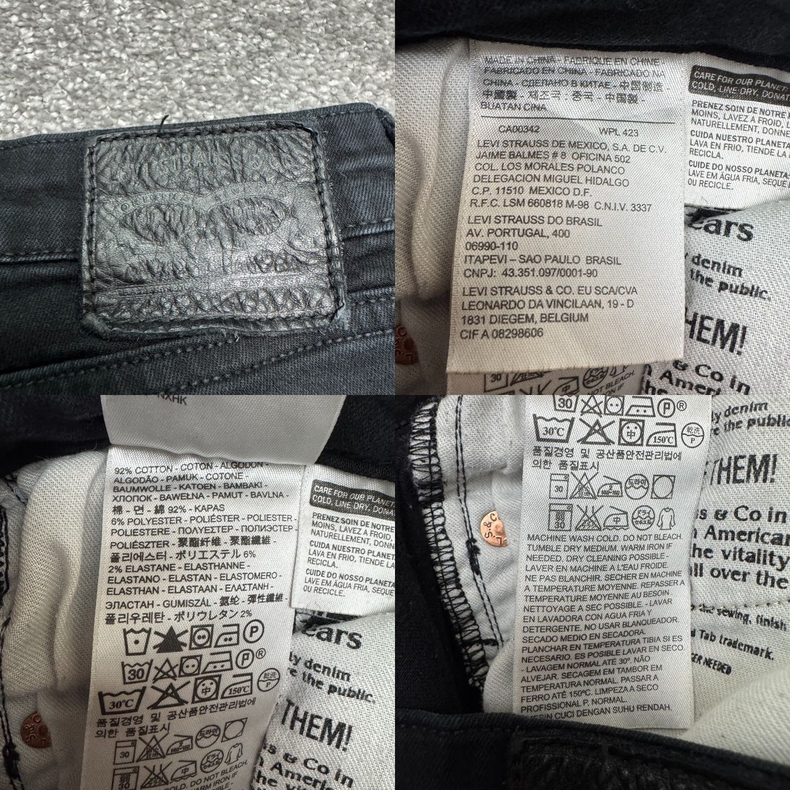 Levi's Levi's 512 Slim Fit Taper Denim Jeans Womens 30x32 Black Cotton Blend Stretch Size 30" / US 8 / IT 44 - 8 Thumbnail