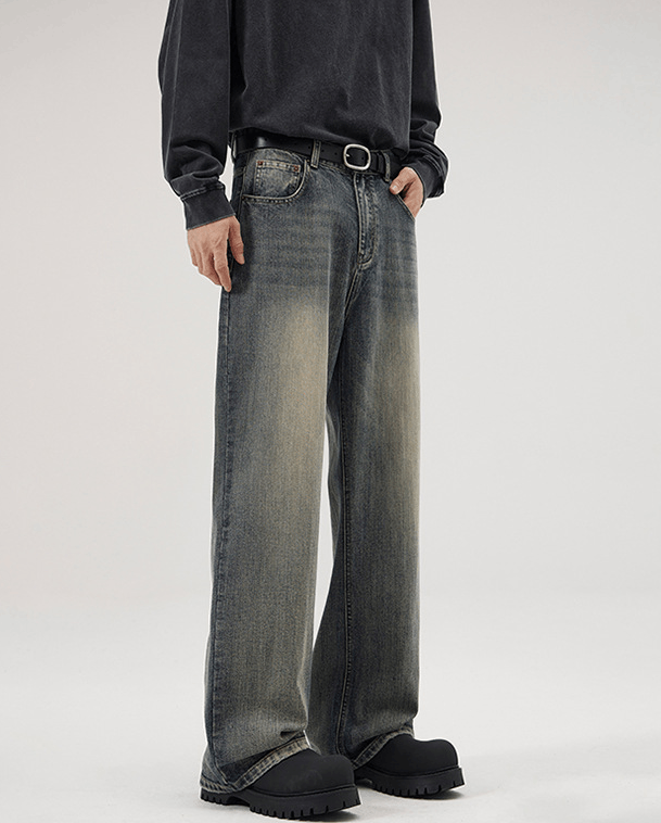 Japanese Brand × Jean Men's washed distressed loose wide-leg baggy jeans Size US 32 / EU 48 - 3 Thumbnail