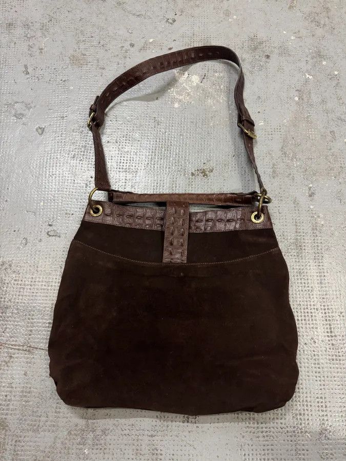 Just Cavalli AW2008 Cavalli Crocodile Effect Leather Brown Shoulder Bag Size ONE SIZE - 3 Thumbnail