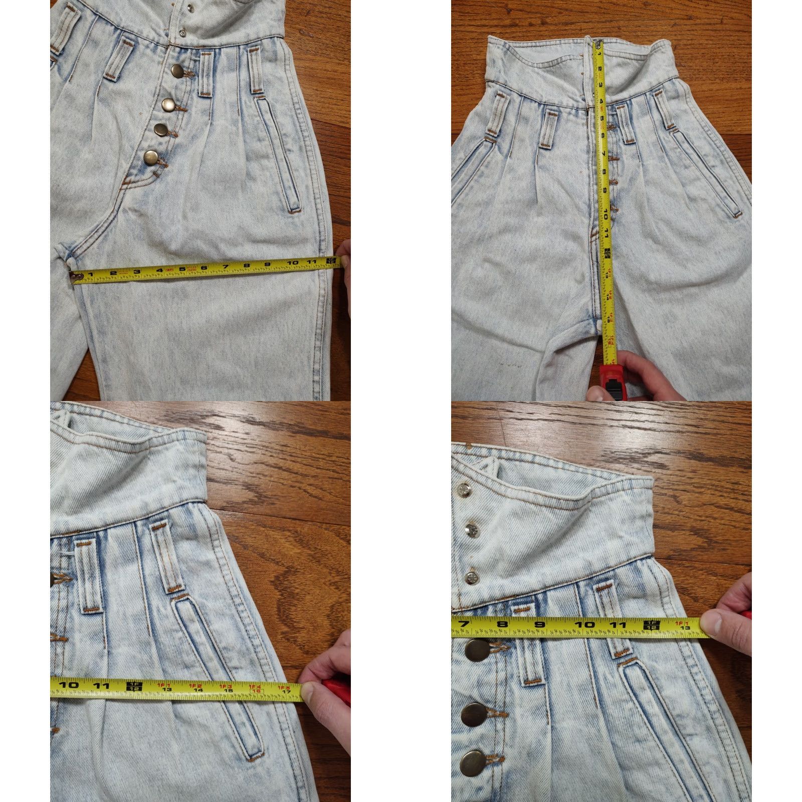 Vintage VINTAGE Buzios No Problem Jeans Women 26 Denim High Rise Light Wash 80s 90s Paperbag Theme Boys/Girls? Size 26" / US 2 / IT 38 - 9 Thumbnail