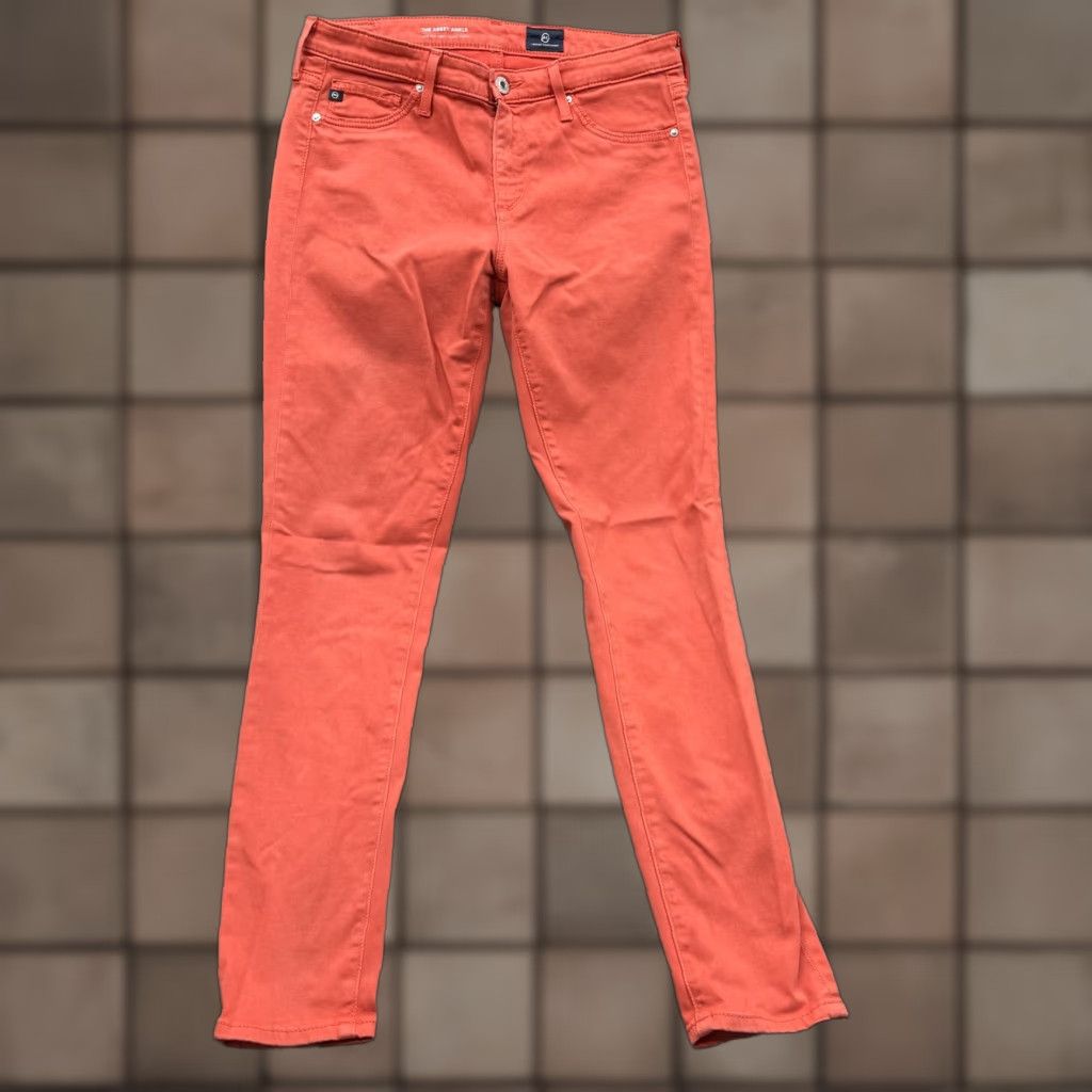Vintage AG Adriano Goldschmied Jeans Abbey Ankle Mid Rise Super Skinny Orange 27 Womens Jeans Slim Pocket Stretch City 28.5 Inseam Size 27" / US 4 / IT 40 - 1 Thumbnail