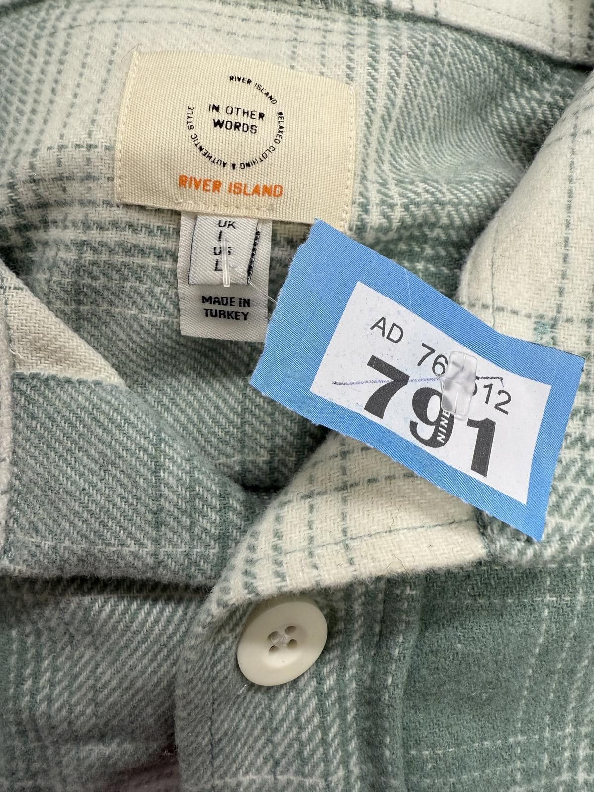 River Island River Island Green and White Checkered Long Sleeve Shirt Size US L / EU 52-54 / 3 - 2 Thumbnail