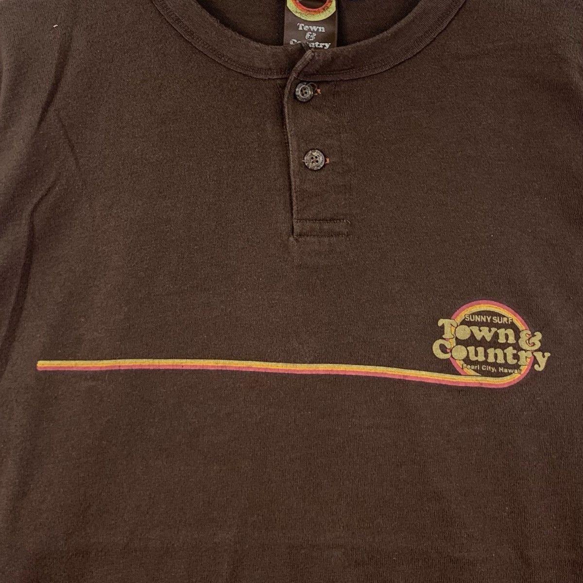 Vintage Vintage TOWN COUNTRY HAWAII Surf Henley Tee Shirt Top Size US L / EU 52-54 / 3 - 3 Thumbnail