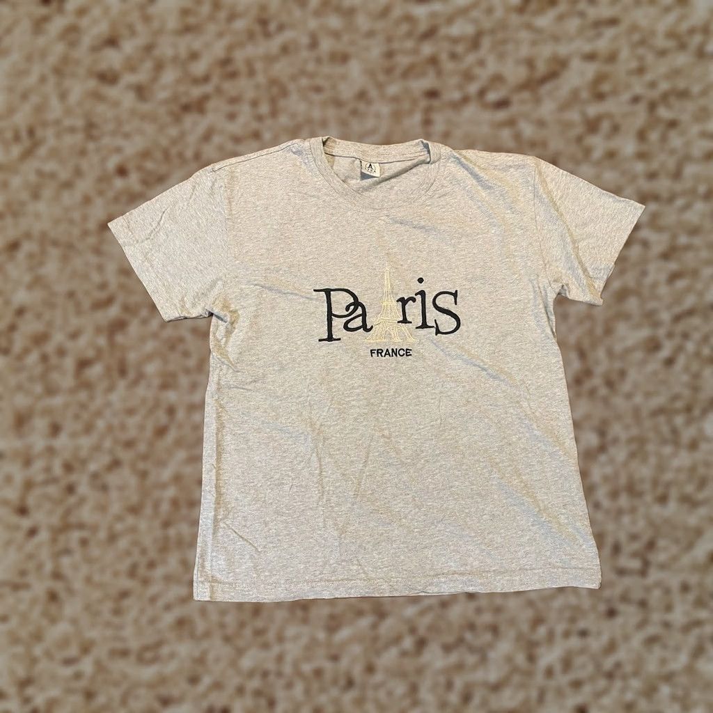 Vintage VINTAGE Lyda Paris France Eiffel Tower Travel Embroidered T-Shirt Adult L Gray Mens Size US L / EU 52-54 / 3 - 1 Thumbnail