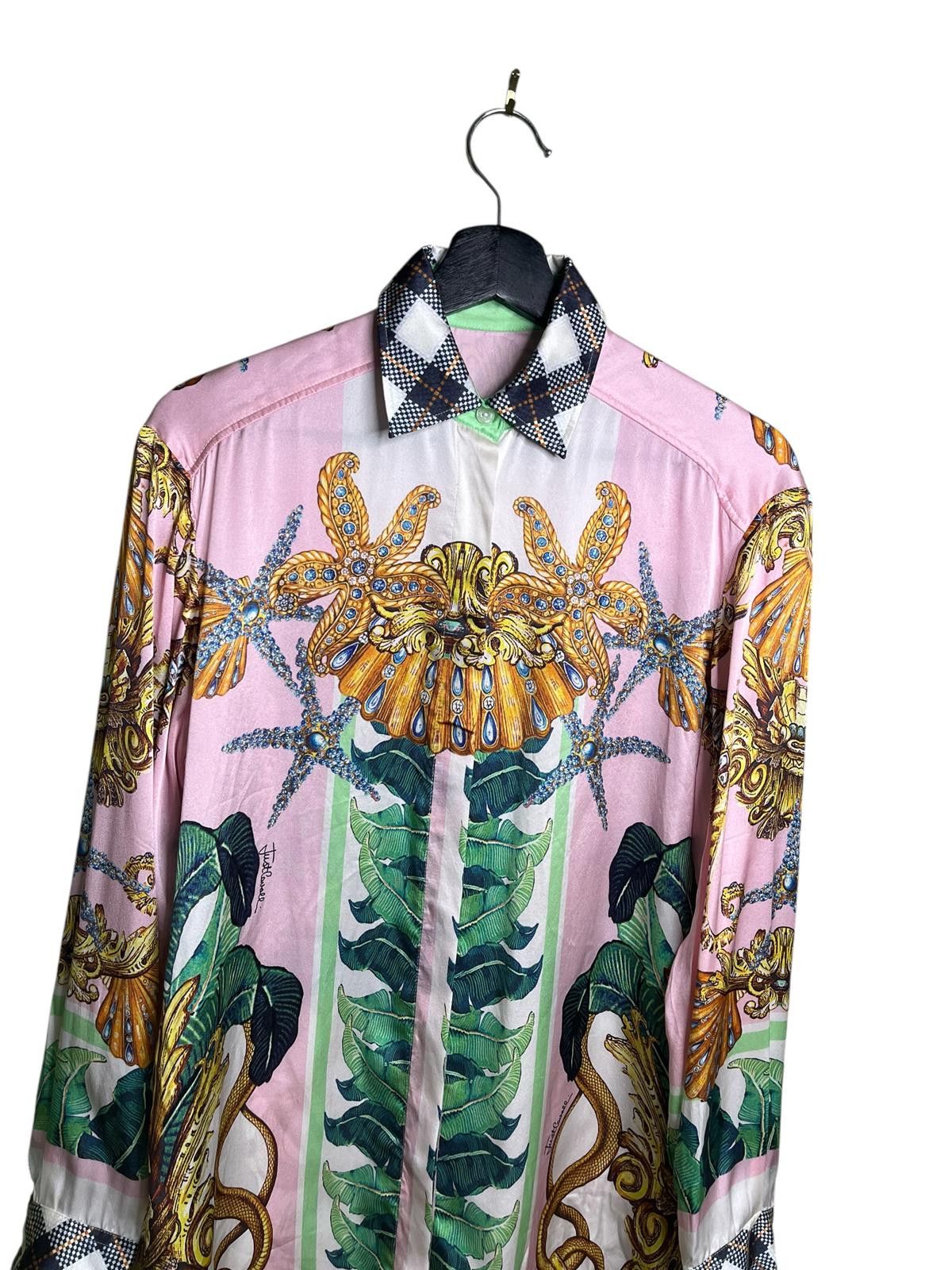 Roberto Cavalli Just Cavalli Silk Baroque Print Shirt Size 36 Size XS / US 0-2 / IT 36-38 - 3 Thumbnail