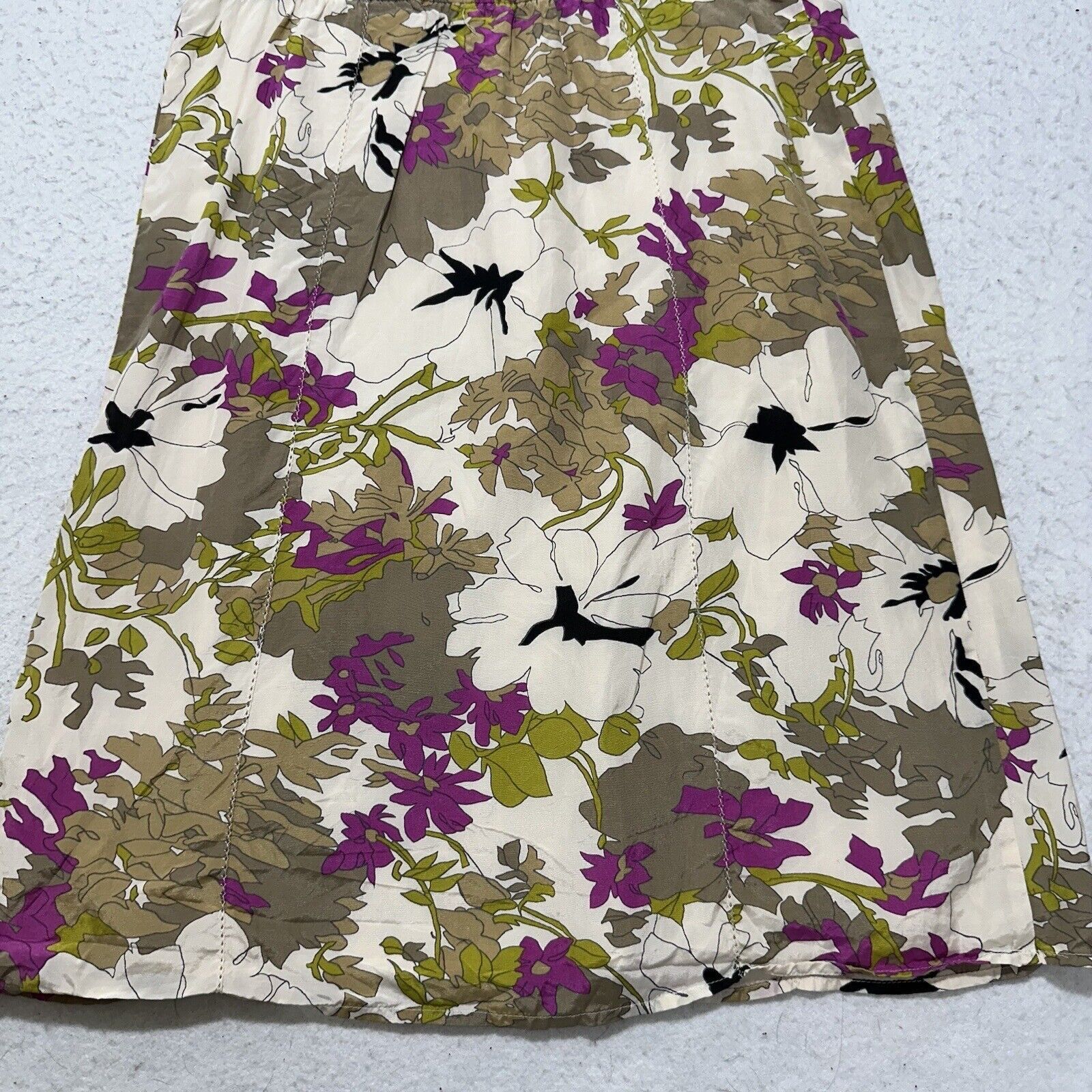Loft Ann Taylor LOFT 4P Silk Floral A-Line Empire Waist Dress Size S / US 4 / IT 40 - 11 Thumbnail