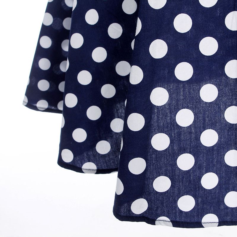 Other Dark Blue Patchwork Polka Dot Plus Size Women Dress Size L / US 10 / IT 46 - 6 Thumbnail