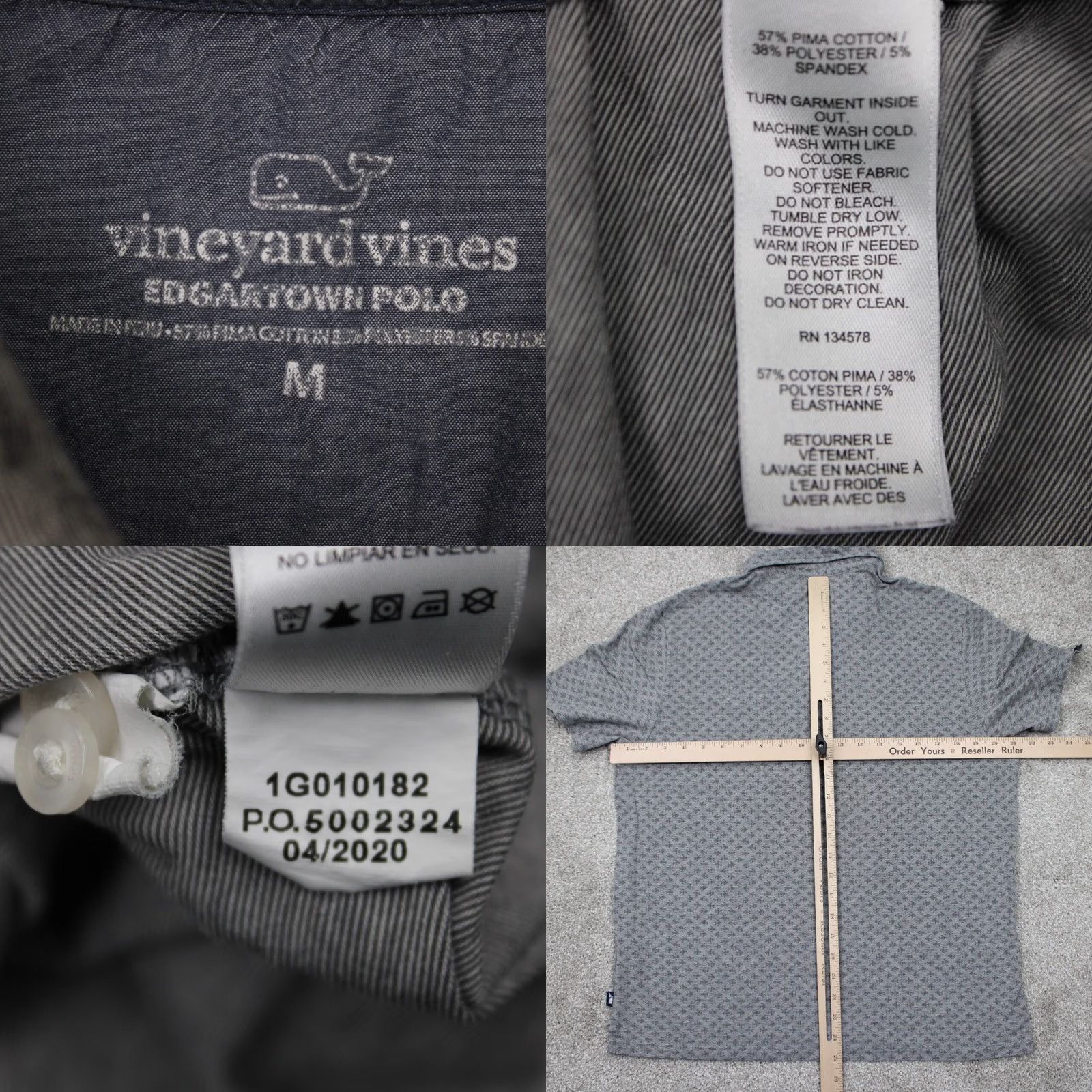 Vineyard Vines Vineyard Vines Edgartown Polo Shirt Mens Medium Gray Fish All Over Print S/S Size US S / EU 44-46 / 1 - 8 Thumbnail