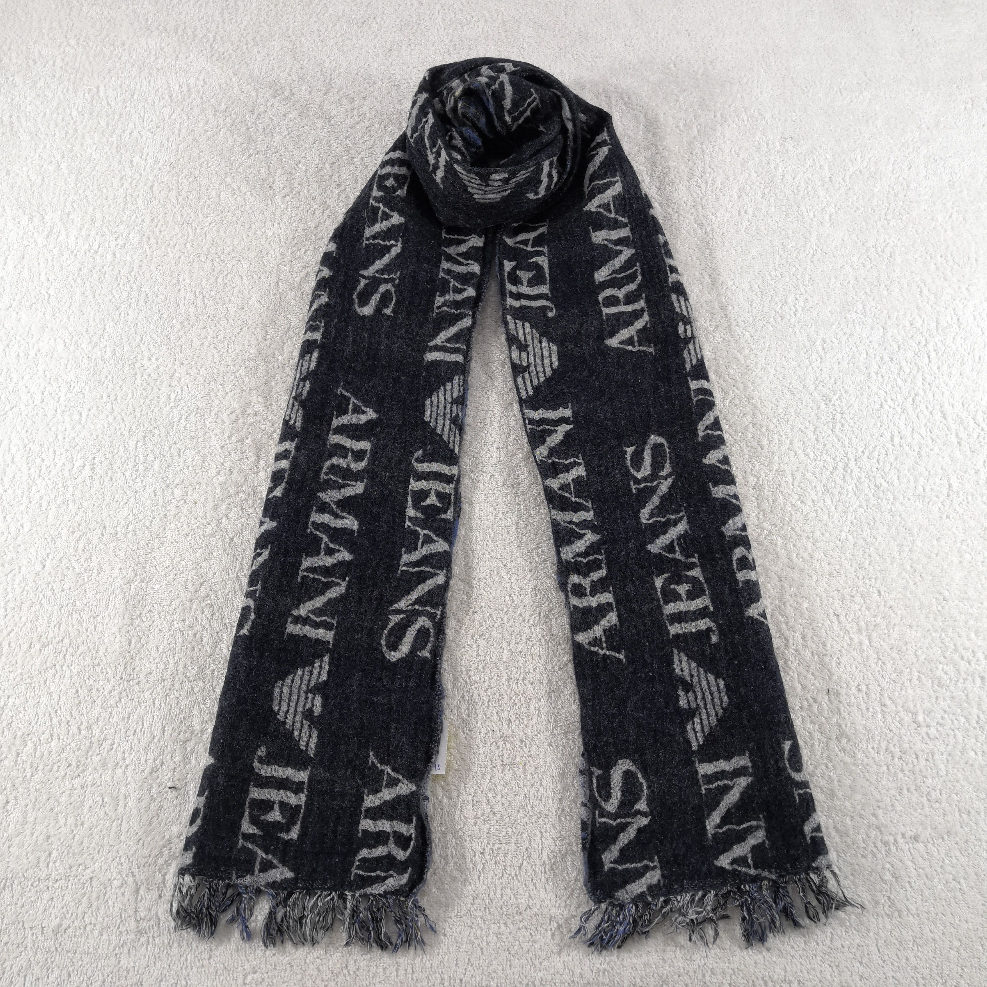 Armani Vintage Armani Jeans Scarf Muffler Wool Cashmere Scarves Size ONE SIZE - 1 Thumbnail