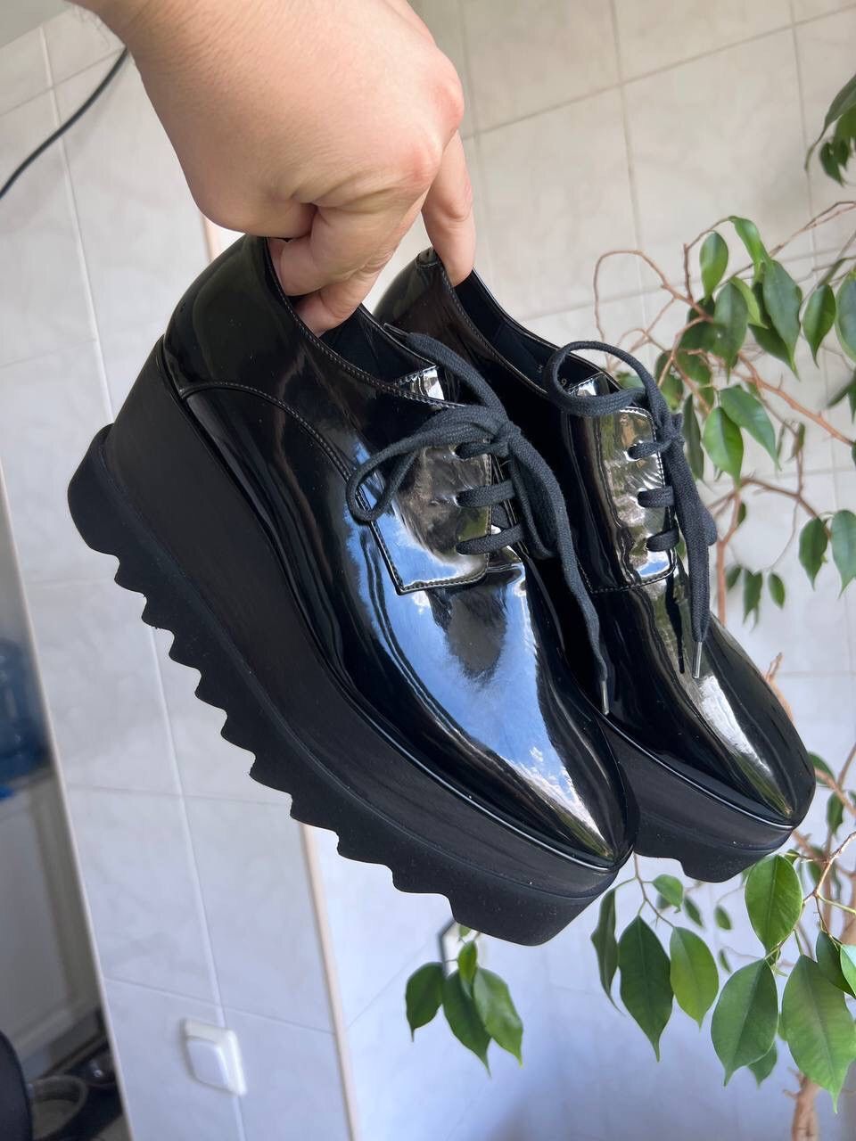 Stella McCartney Stella McCartney Elyse High Platform Leather Shoes Black Size US 8 / IT 38 - 23 Thumbnail