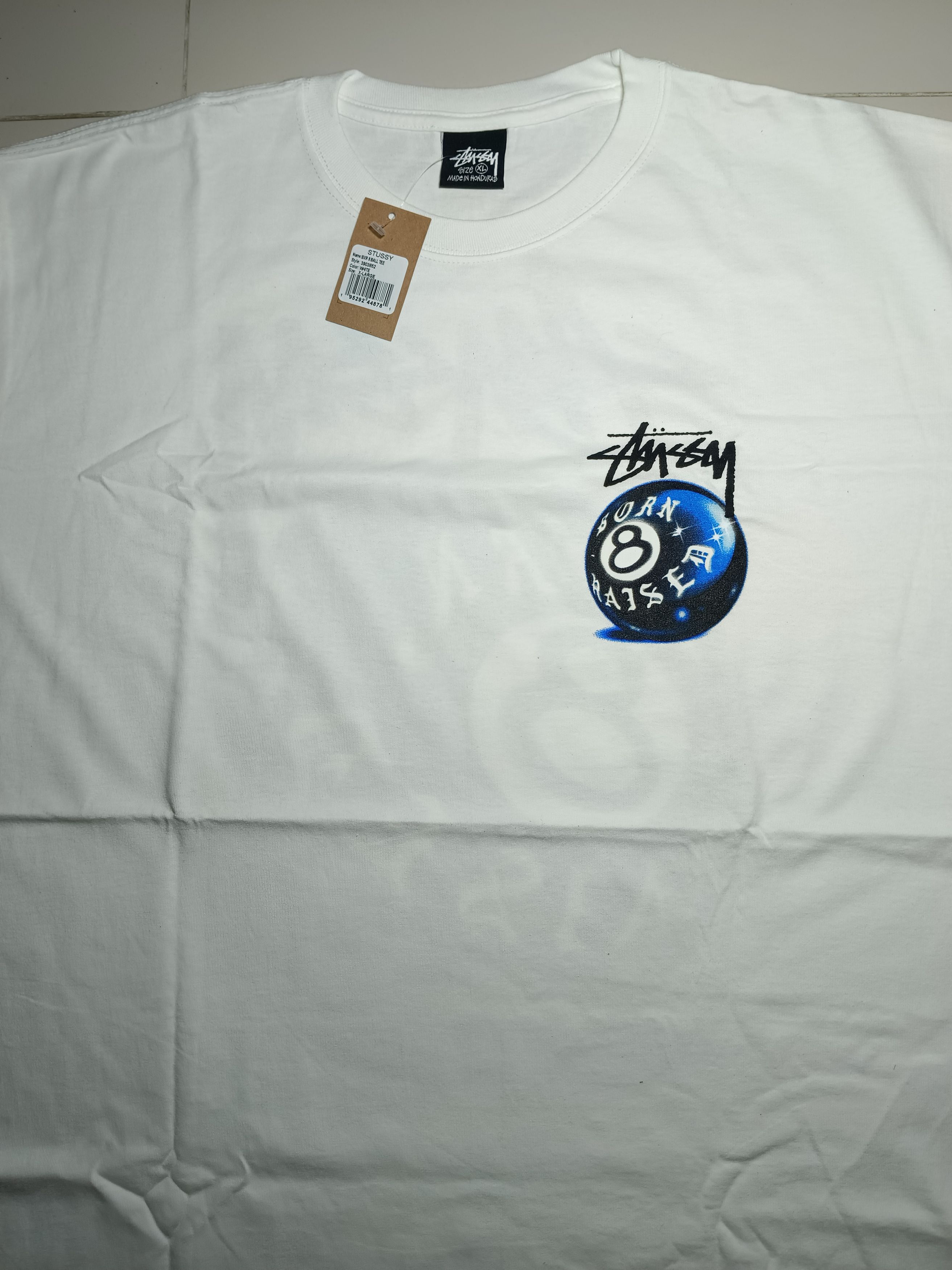 Born X Raised × Stussy Stussy Born x Raised 8 Ball Tee White Size US XL / EU 56 / 4 - 4 Thumbnail