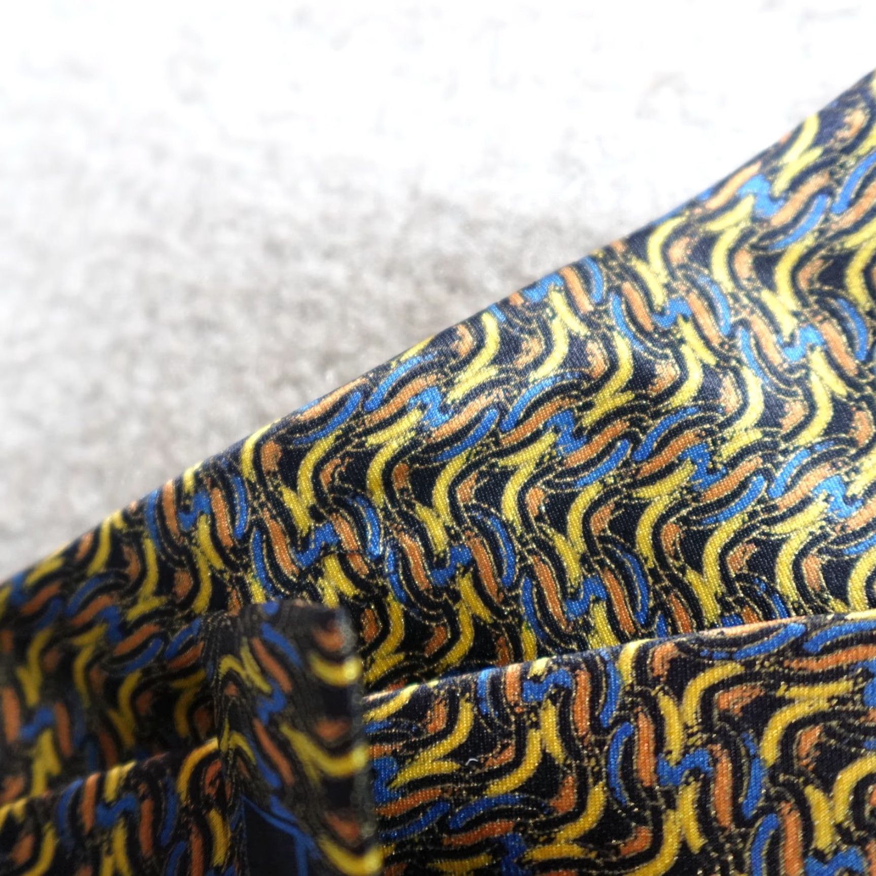 Brioni Brioni Tie Blue Yellow Orange Made In Italy Silk Plaids & Checks Mens Adult Tie Size ONE SIZE - 4 Thumbnail