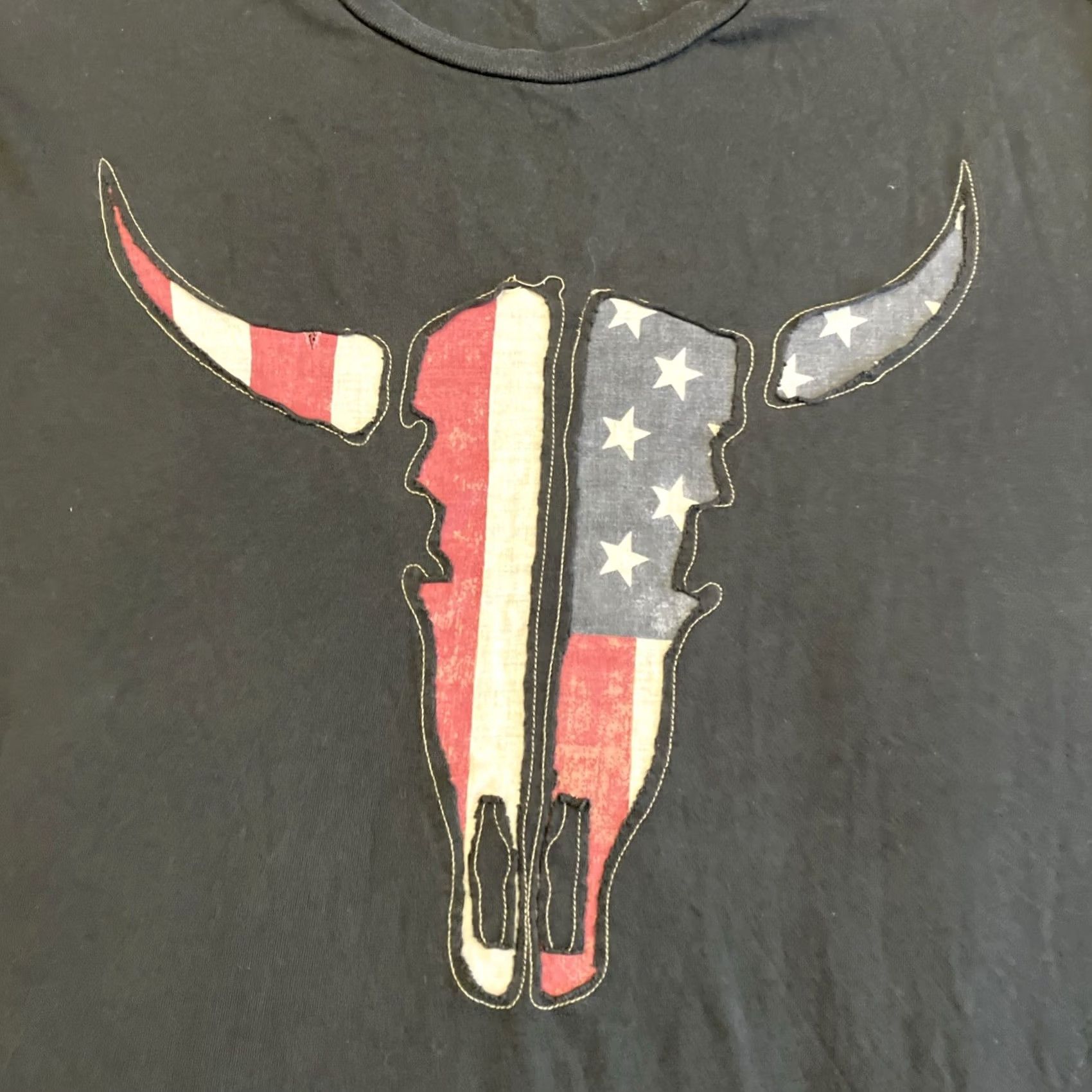 Vintage VINTAGE Steer Skull American Flag T Shirt Denim & Supply Ralph Lauren XL Blue Mens XXL? Size US XL / EU 56 / 4 - 2 Thumbnail