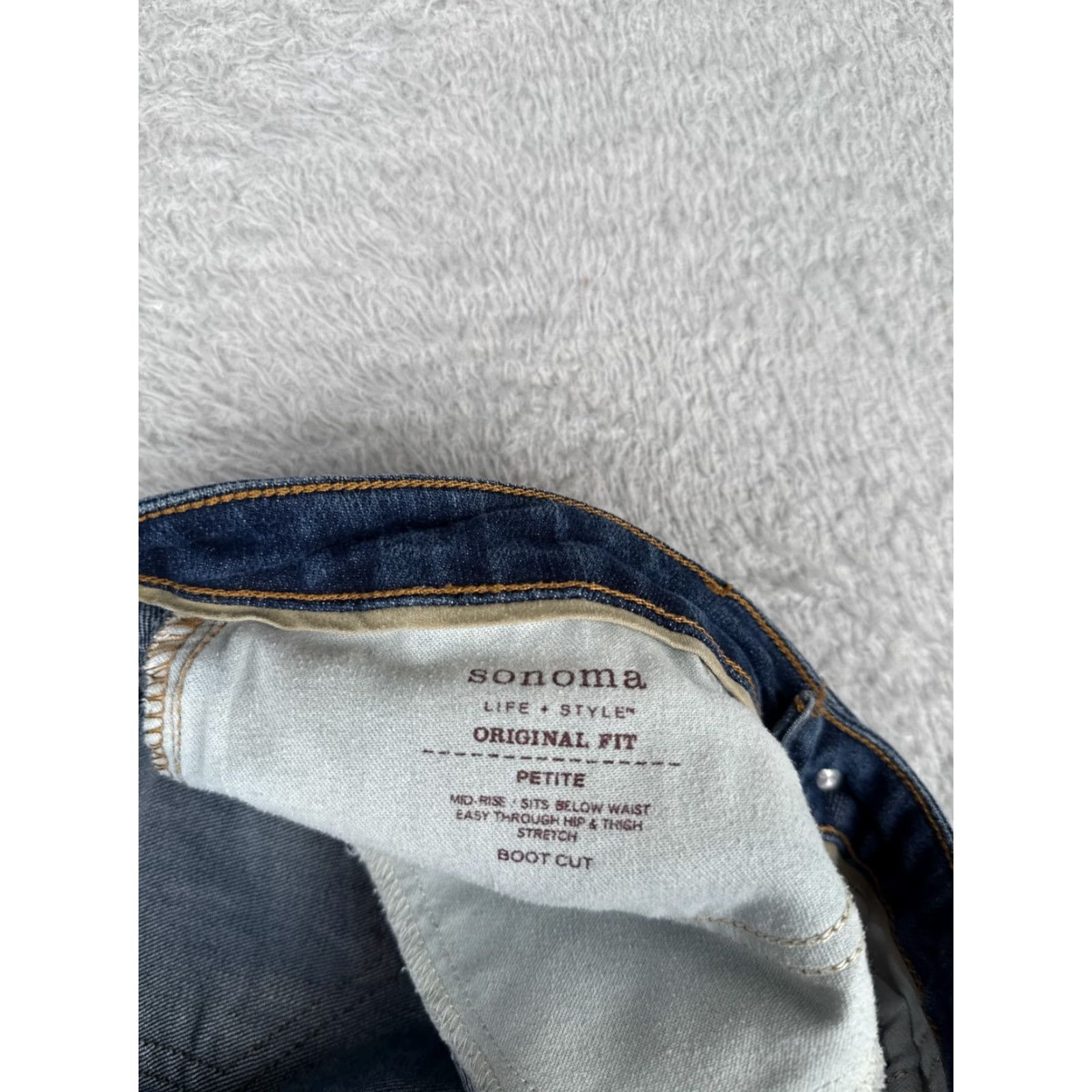 Denime VINTAGE Sonoma Women’s Bootcut Jeans 8 Regular Mid Rise Dark Blue Cotton Stretch Inseam 27" Size 30" / US 8 / IT 44 - 7 Thumbnail