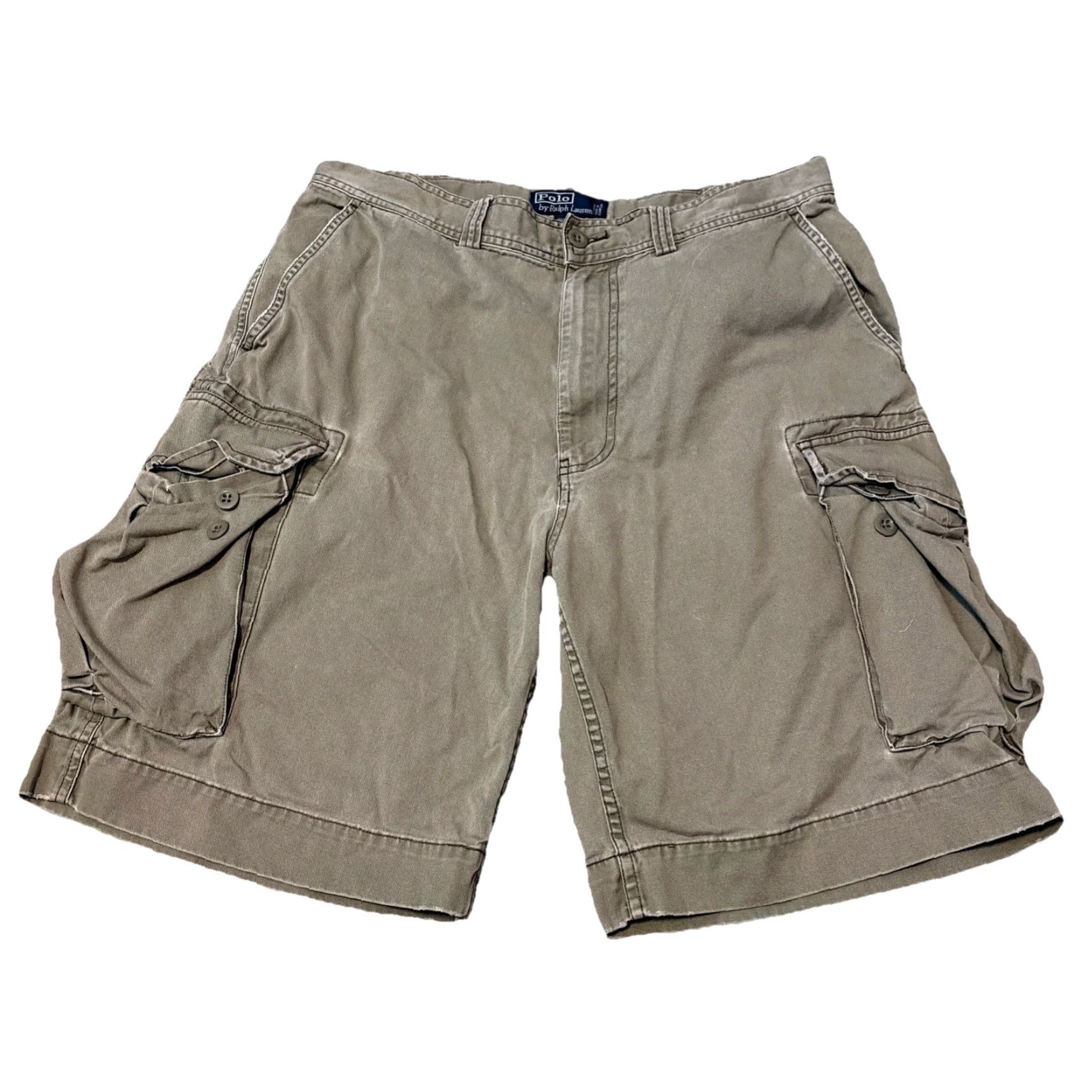 Polo Ralph Lauren Polo Ralph Lauren Cargo Shorts Mens 34 Light Green Cargo Pocket Zip Front Relaxed Cotton Baggy Logo 90s Army Hip Hop Retro Size US S / EU 44-46 / 1 - 2 Thumbnail