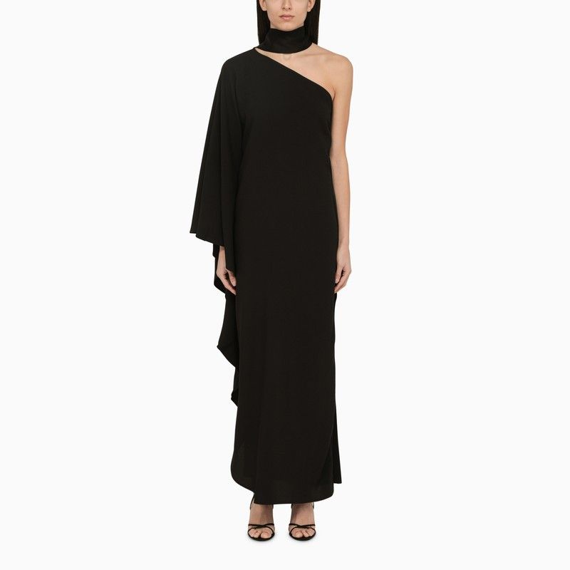 image of Taller Marmo Bolkan One-Shoulder Asymmetric Black Dress, Women's (Size Small)