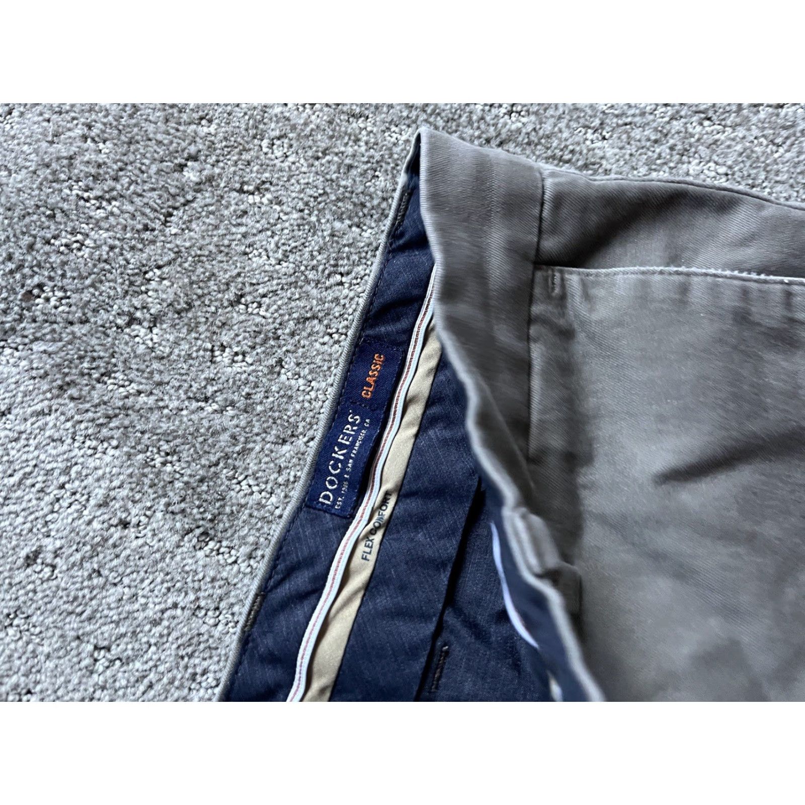 Dockers DOCKERS Classic Fit Flat Front Dress Pants Gray 36x32 Solid Flex Comfort Pants Men Chinos 100% Cotton Vintage No Size US 36 / EU 52 - 5 Thumbnail