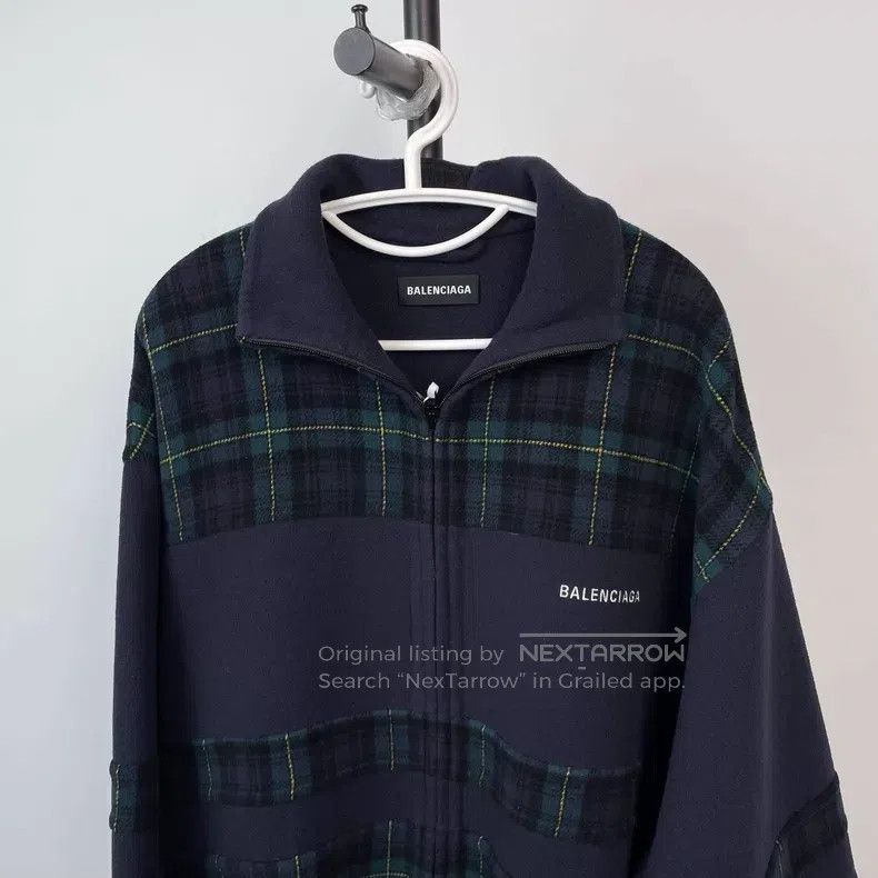 Balenciaga Balenciaga Black and green check plaid fleece zipper windb Size US S / EU 44-46 / 1 - 3 Thumbnail