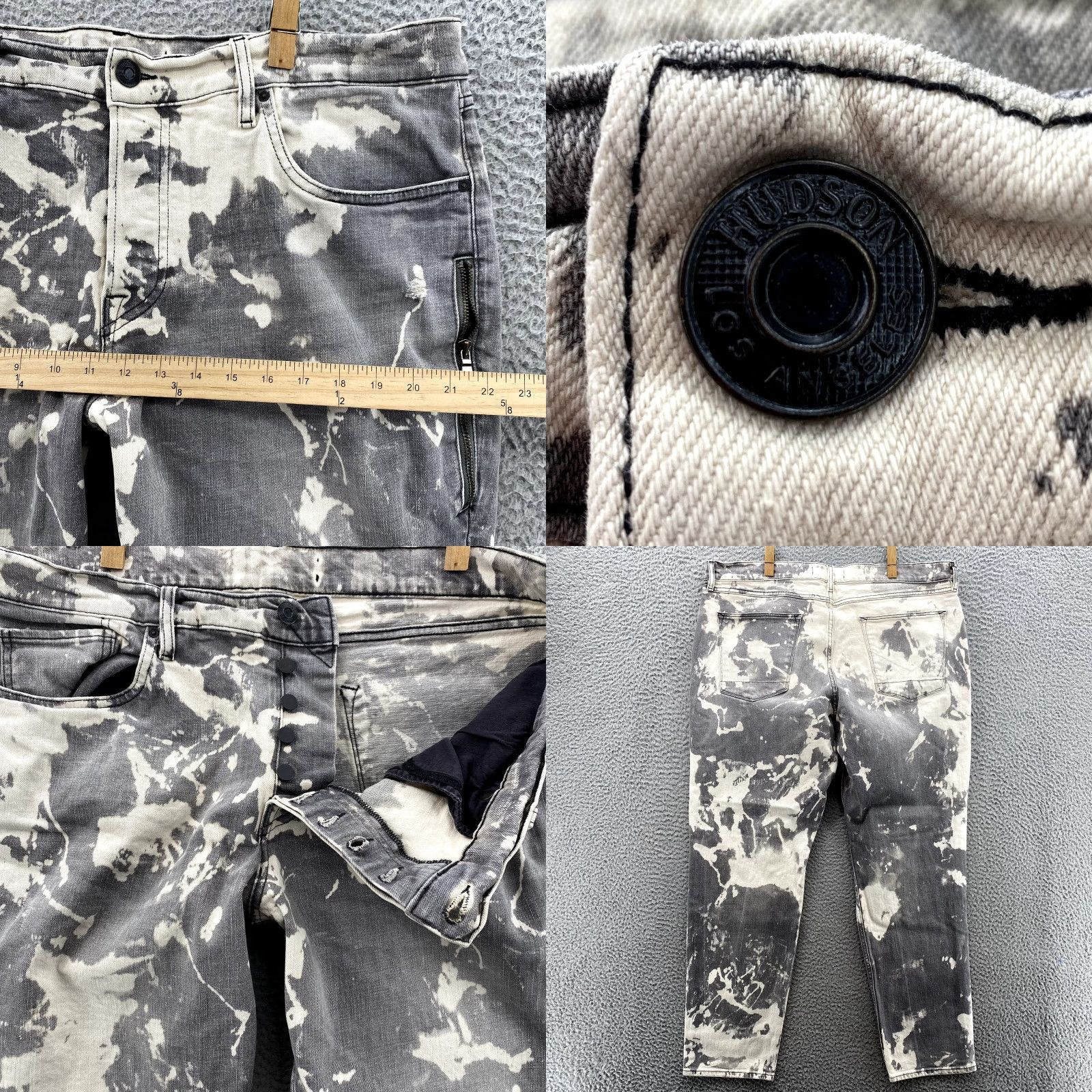 Hudson Hudson Jeans Men 40x30 Tie Dye Bleach Distressed Straight Grunge Streetwear Skater Denim Pant XS? Size US 40 / EU 56 - 8 Thumbnail