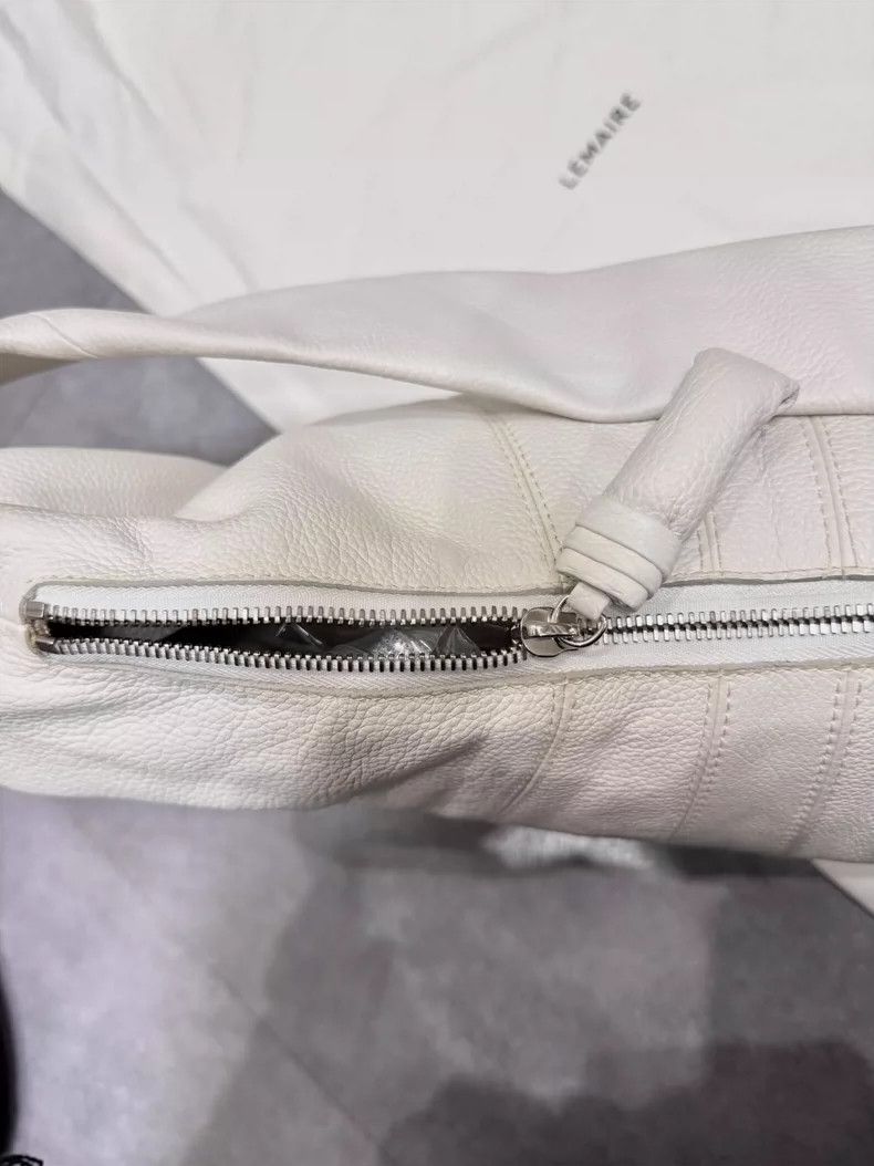Lemaire Lemaire White Large Leather Horn Bag Size ONE SIZE - 5 Thumbnail