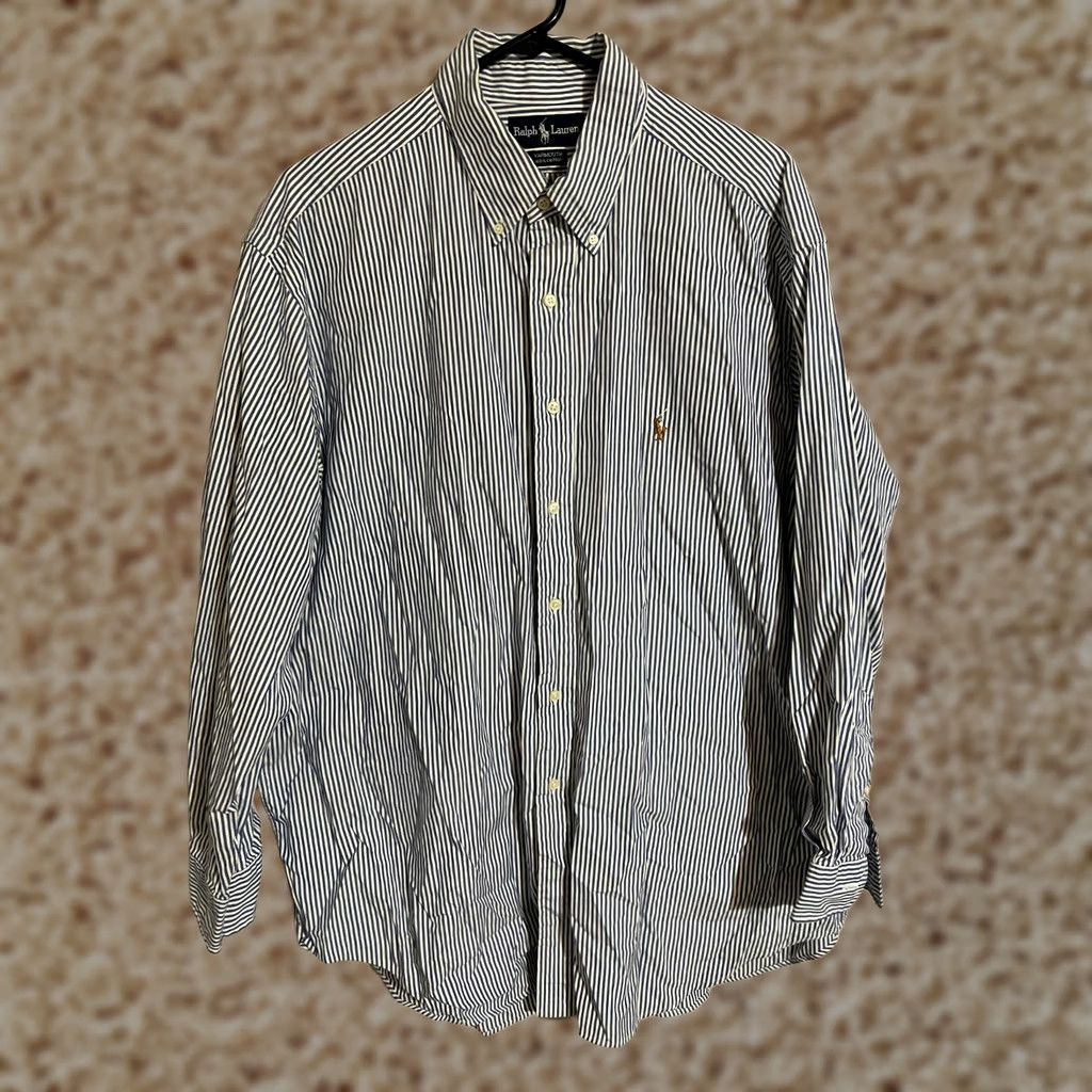 Polo Ralph Lauren Polo Ralph Lauren Yarmouth Blue Stripes L/S Button Up Dress Shirt Men's 17.5 34 Size 48R - 1 Thumbnail