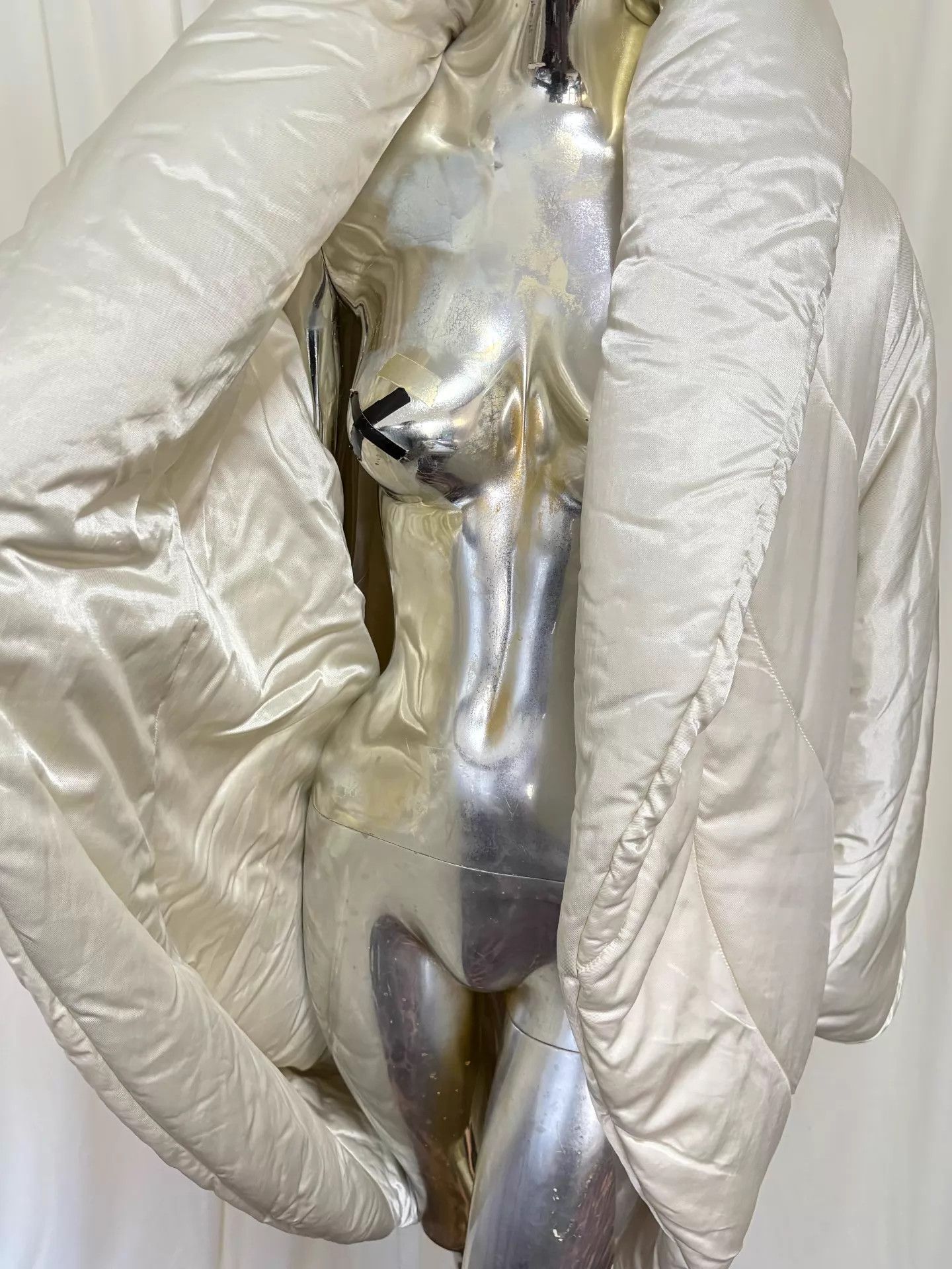 Dries Van Noten DVN Rare Ivory Shiny Batwing Cocoon Cotton Coat S Size S / US 4 / IT 40 - 6 Thumbnail