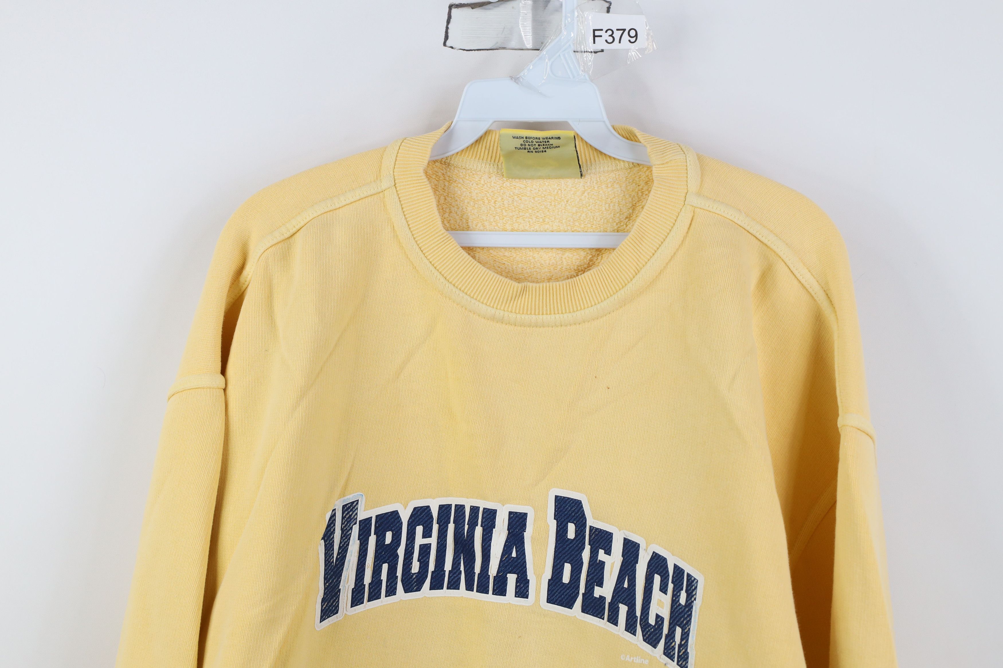 Vintage Vintage 90s Streetwear Pigment Dye Virginia Beach Sweatshirt Size L / US 10 / IT 46 - 2 Thumbnail