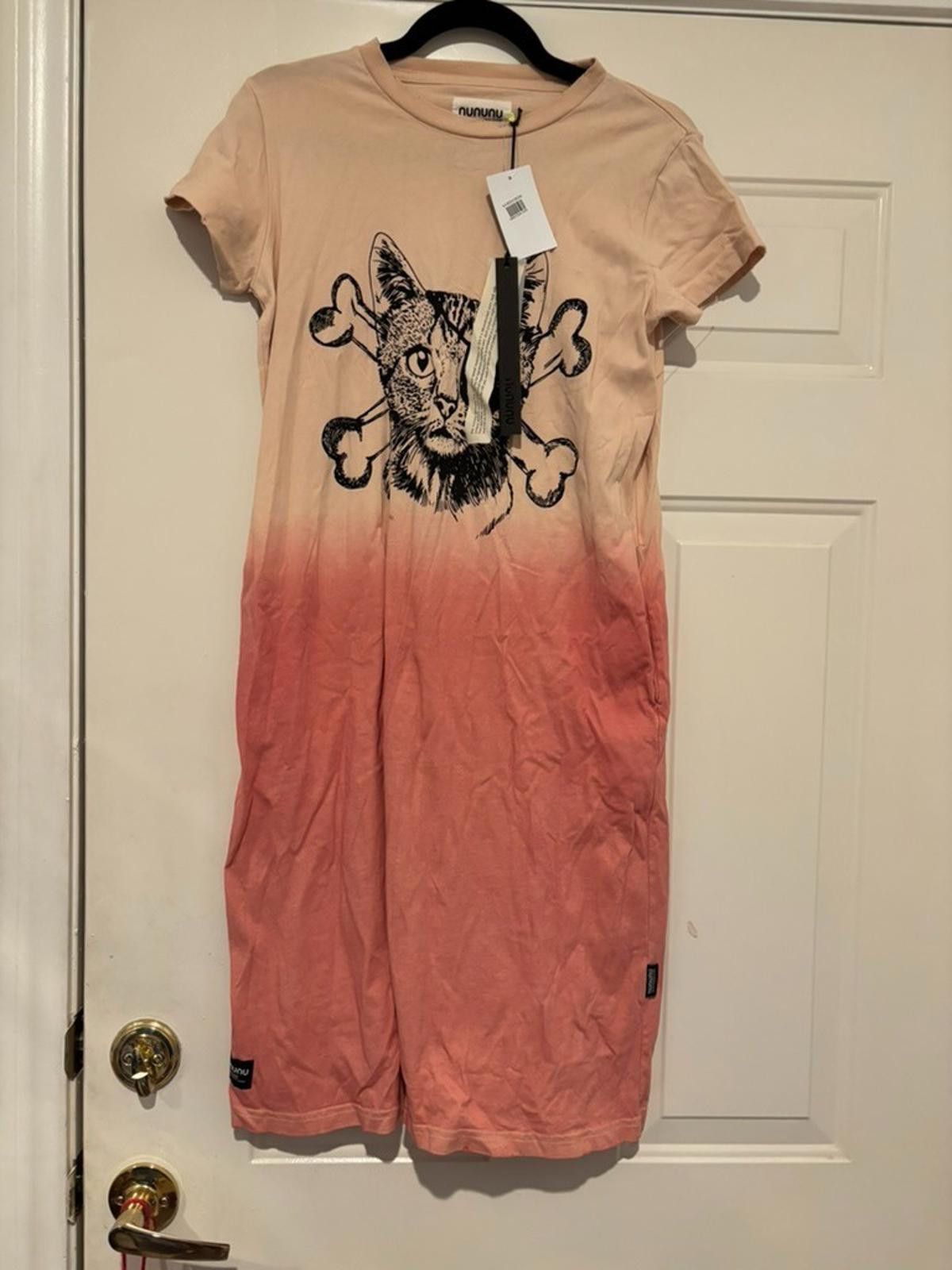 Designer Womens sz 12-14 pink cat nununu t shirt dress new/tags379 Size XL / US 12-14 / IT 48-50 - 1 Thumbnail