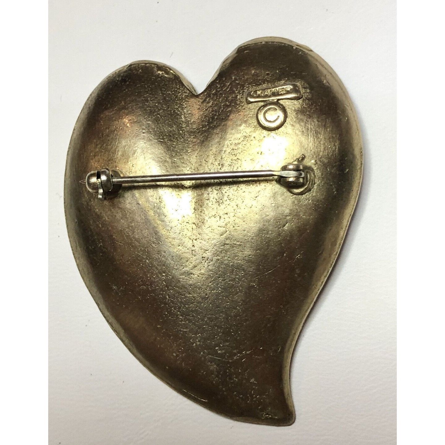 Vintage Vintage Signed Kramer New York Heart Star Rhinestone Brooch Size ONE SIZE - 6 Thumbnail