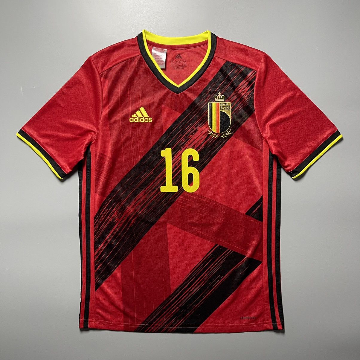 Adidas × Vintage 13-14Y BELGIUM ADIDAS 2020 EURO FOOTBALL JERSEY #16 HAZARD Size US XS / EU 42 / 0 - 2 Thumbnail