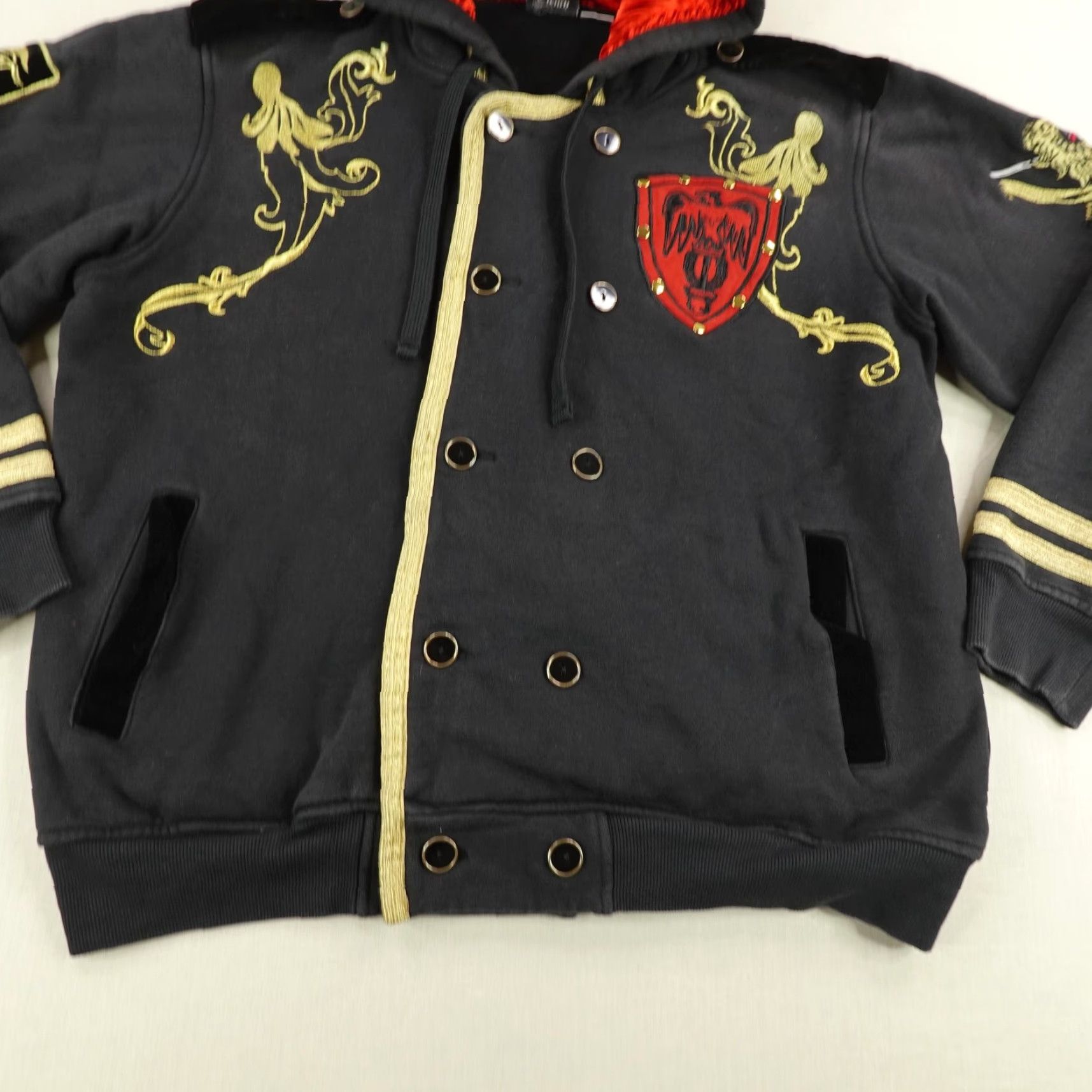 Doublet Clench Hoodie Mens XL Embroidered Double Breasted Royalty Crest Sweatshirt Y2K Size US XL / EU 56 / 4 - 3 Thumbnail