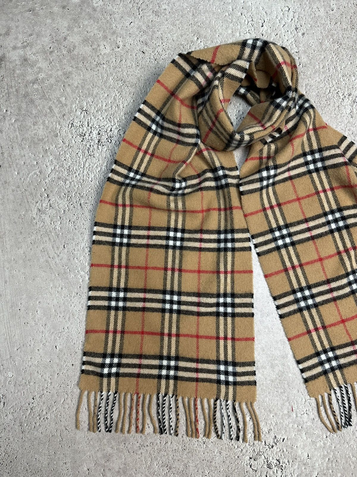 Burberry Burberry Nova Check Lambswool Scarf Beige Large 190x31cm Size ONE SIZE - 2 Thumbnail