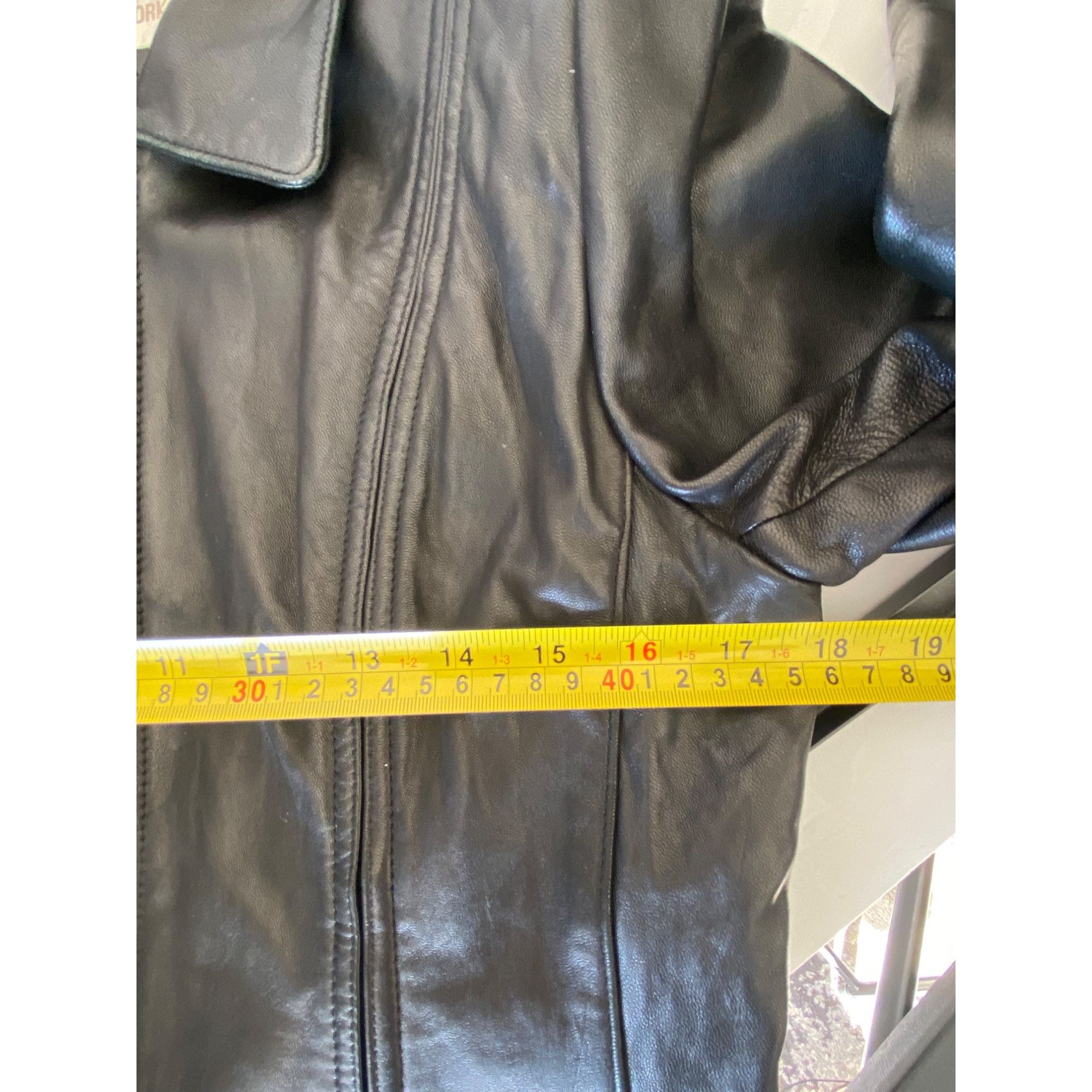 Jones New York Womens Jones New York Black Leather Jacket Coat Size M / US 6-8 / IT 42-44 - 6 Thumbnail