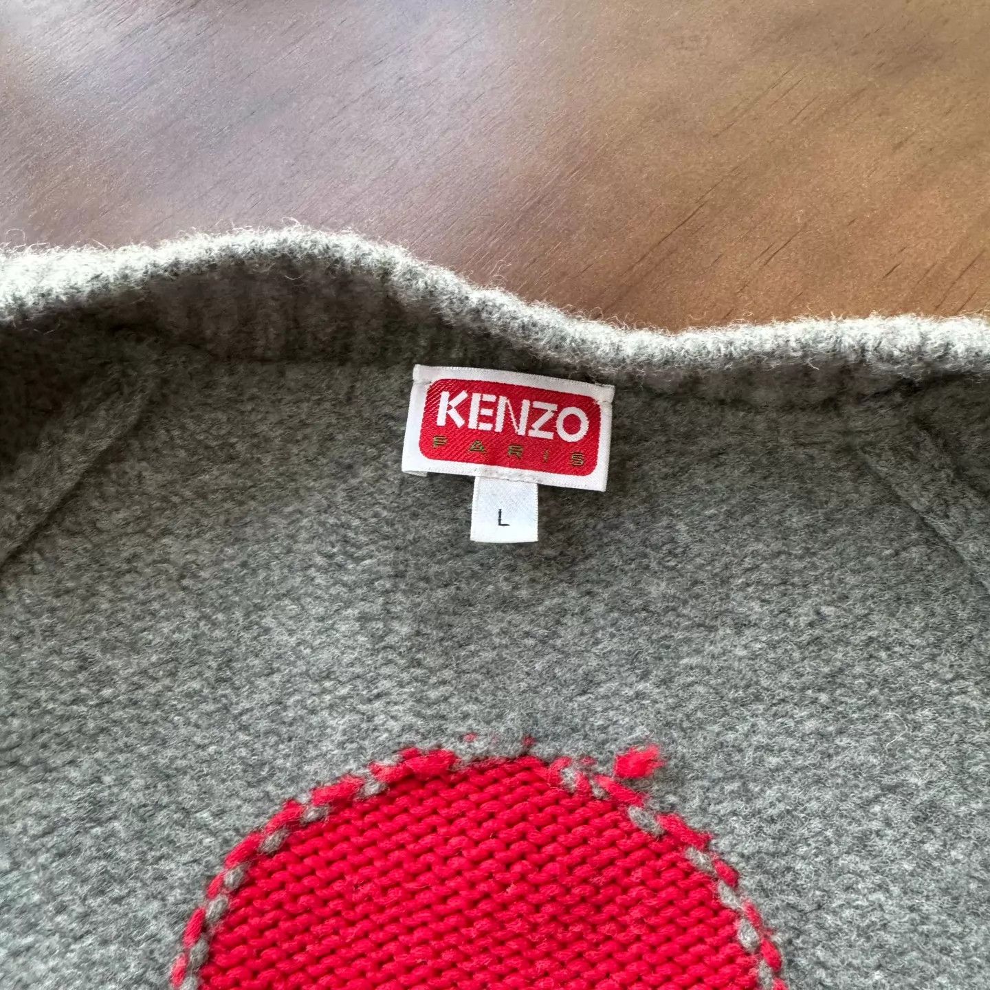 Kenzo KENZO Embroidered Crabapple Wool Cardigan Size L Size L / US 10 / IT 46 - 6 Thumbnail