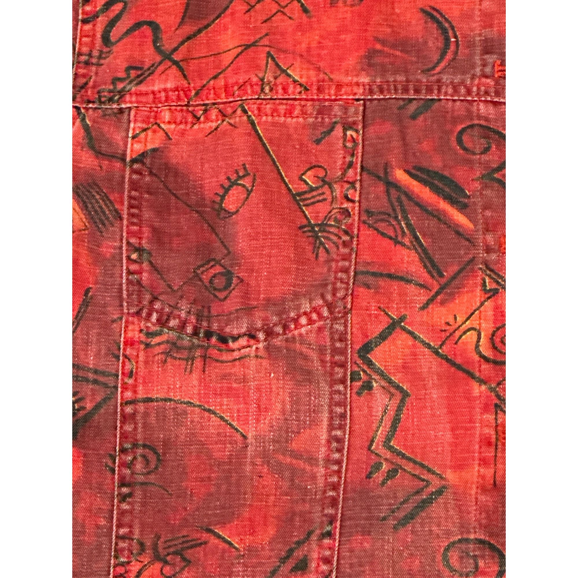 Chicos Chicos Design Vintage Bold Red Fabric Abstract Black Tribal Size XL / US 12-14 / IT 48-50 - 10 Thumbnail