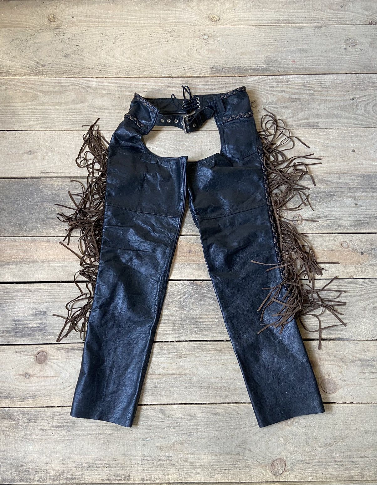 Genuine Leather × Indian Motorcycle × Vintage Leather Gallery Cow Boys pants y2k Size 27" / US 4 / IT 40 - 2 Thumbnail