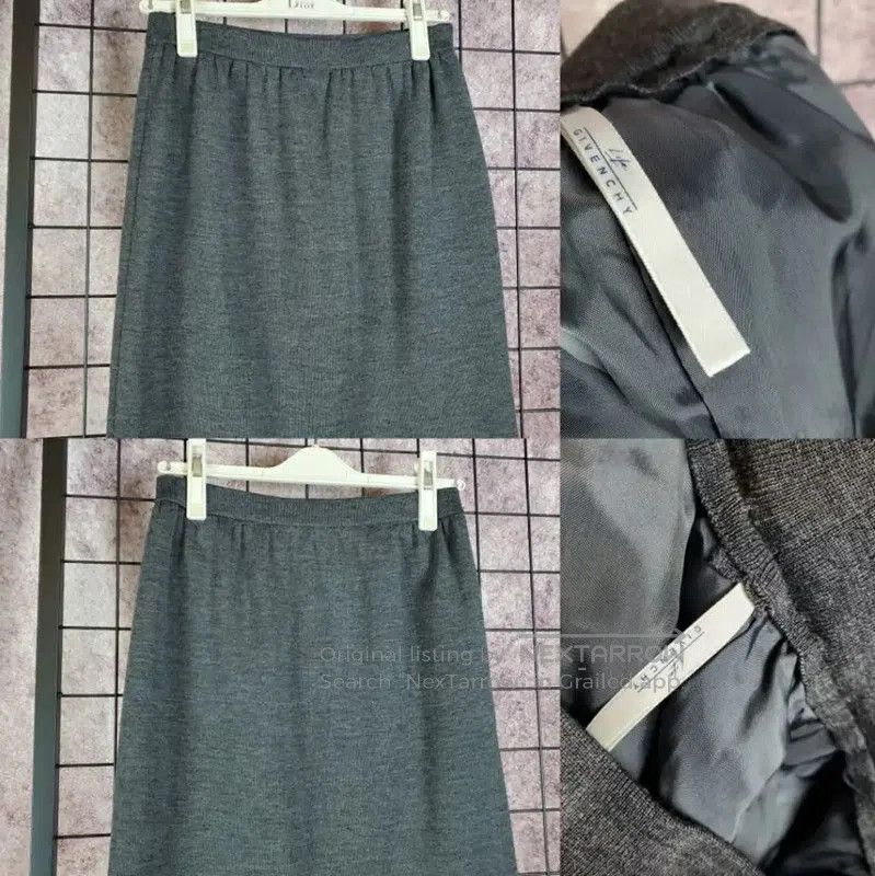 Givenchy Givenchy Gray Wool Midi Skirt for Women . Size 23" - 2 Thumbnail