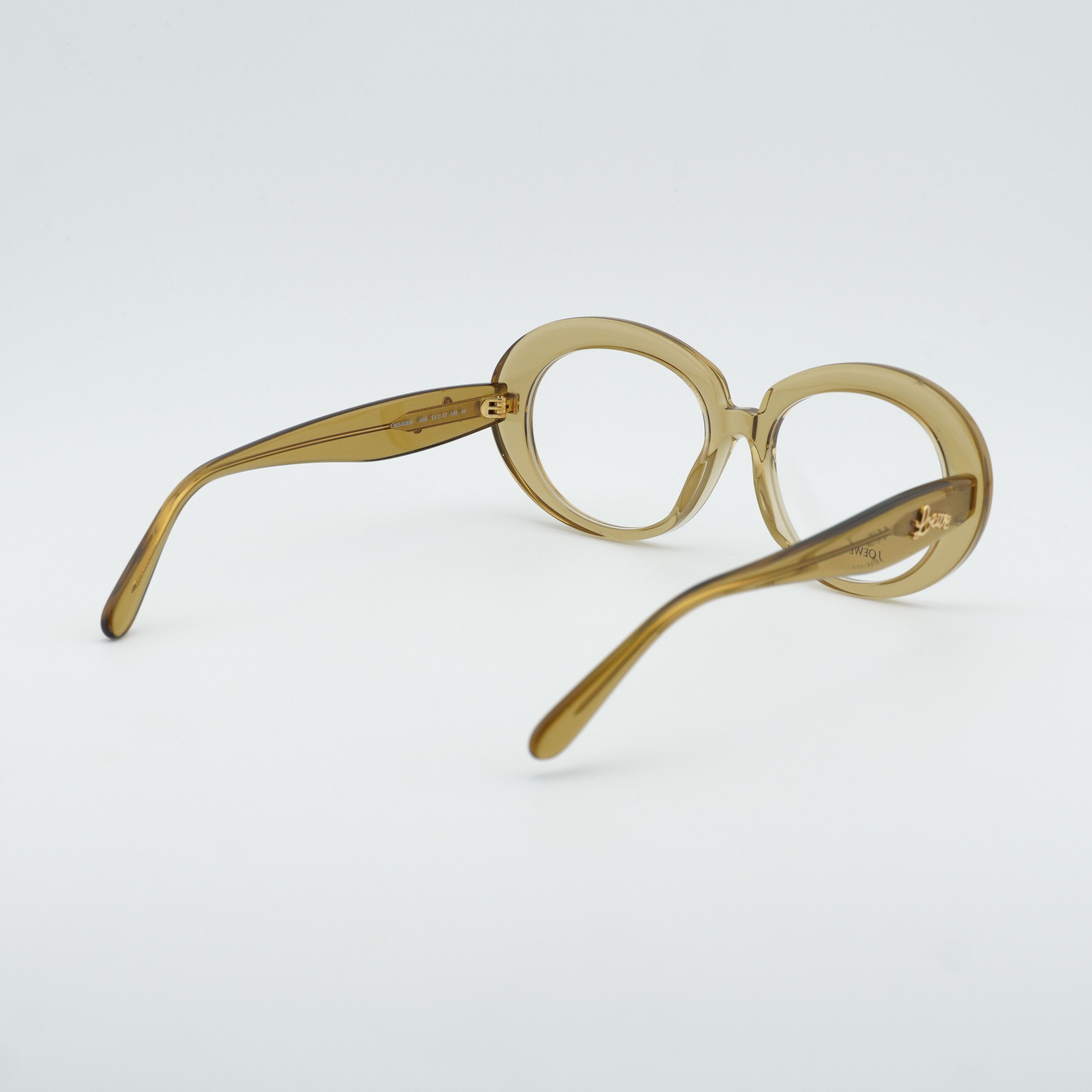 Loewe Loewe LW50089I 096 Eyeglasses Green 53mm Oval Frame Size ONE SIZE - 4 Thumbnail